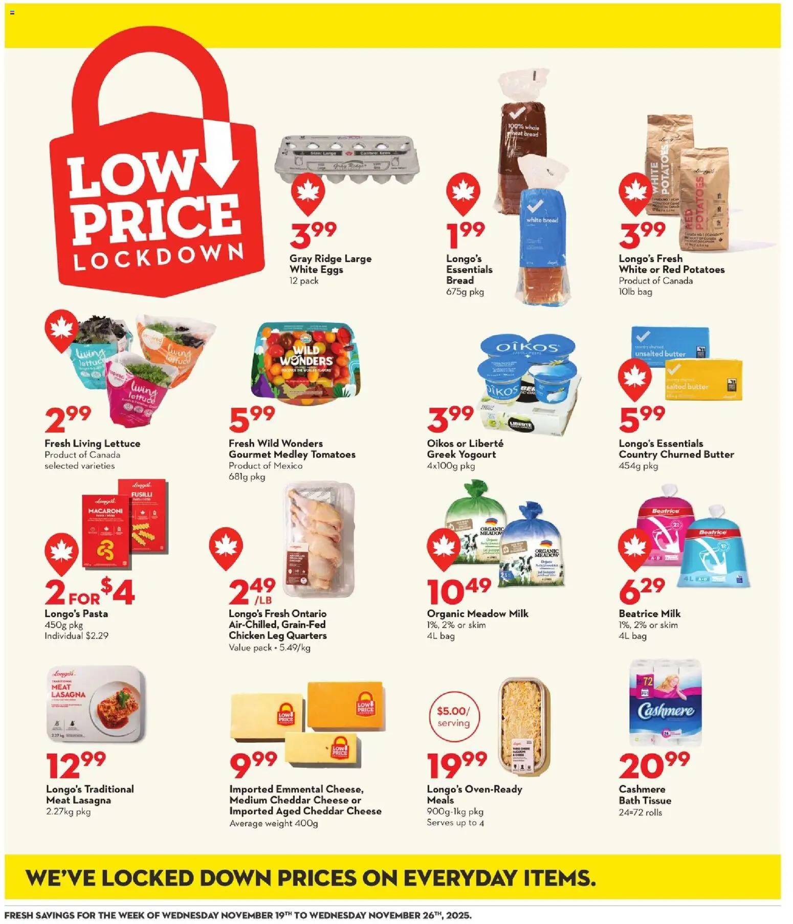 Longo's flyer valid from 20.11.2025 | Page: 19 | Products: Bag, Bath, Butter, Tomatoes