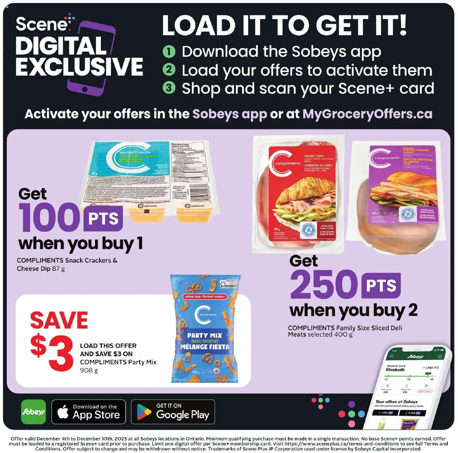 Sobeys flyer valid from 04.12.2025 | Page: 13 | Products: Turkey, Cheese, Ham