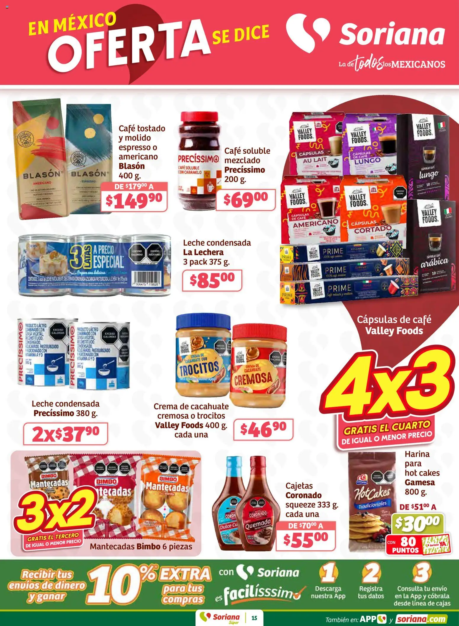 Nuevas ofertas de Soriana válidas en toda la República Mexicana desde el 12.02.2026. ¡Encuentra las mejores ofertas en Soriana - Preciazazaso Súper: Edo Mex, Gro, Hgo, Mor, Pue, Qto, Tlax, Ver! | Página: 15 | Productos: Harina, Cacahuate, Crema, Leche