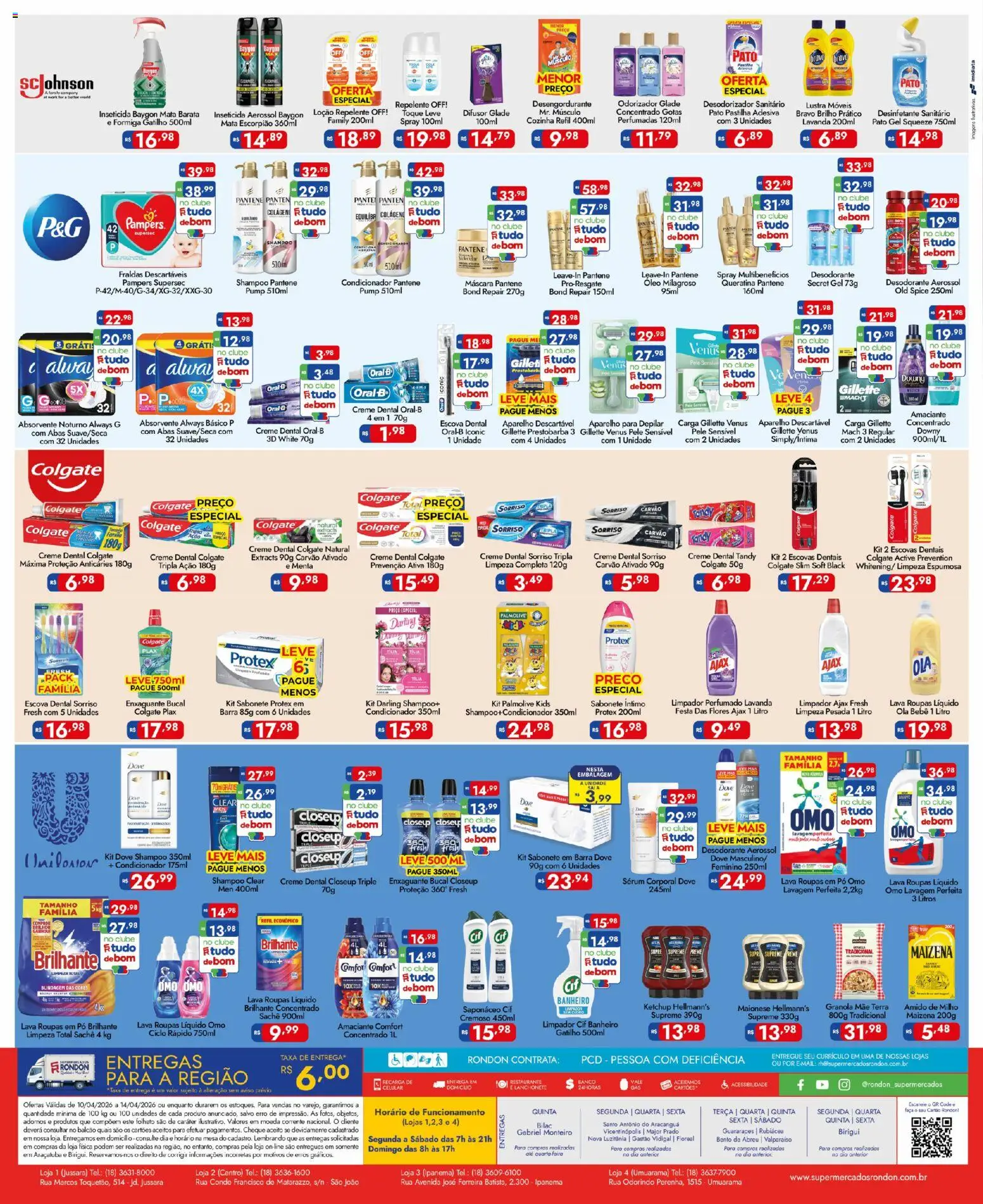 Supermercados Rondon Folheto - válido de 10.04.2026 | Página: 4 | Produtos: Pó, Flores, Óleo, Creme dental