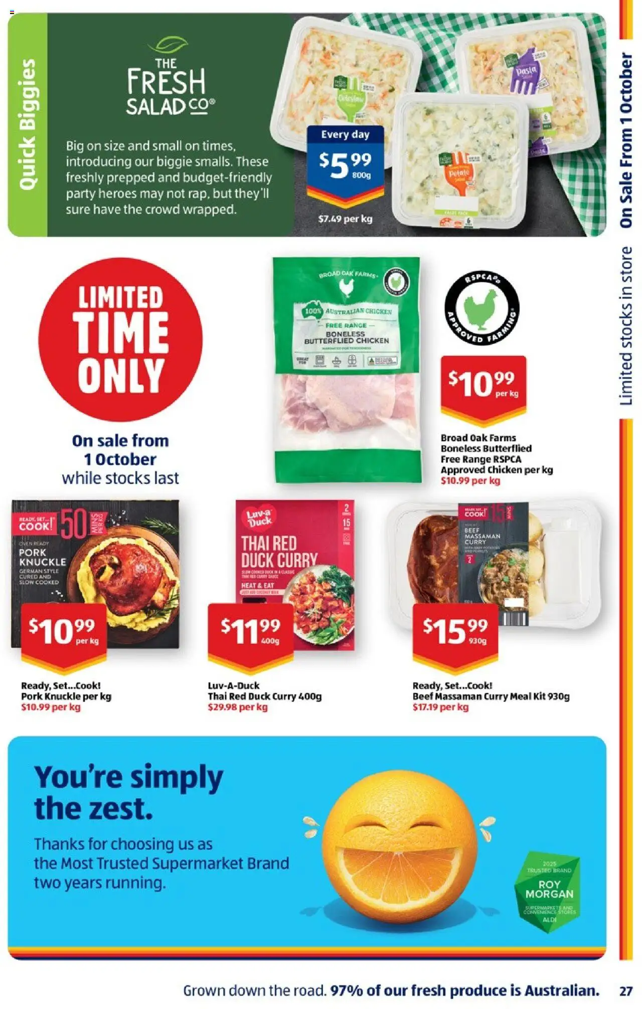 Aldi catalogue - valid from 08.10.2025 | Page: 27 | Products: Curry, Duck, Beef, Pasta