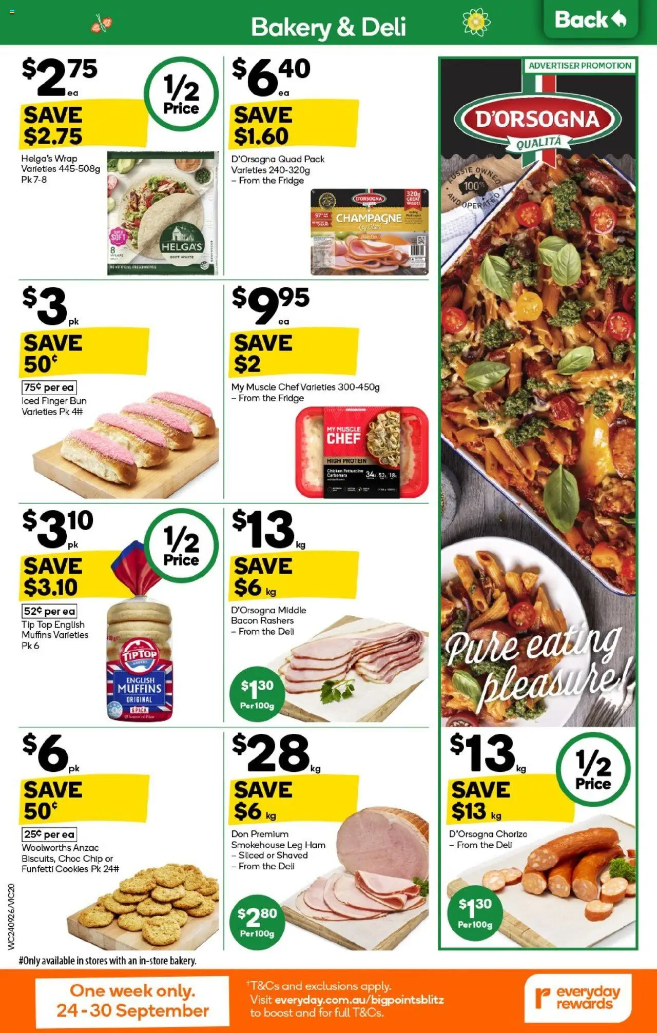 Woolworths catalogue - valid from 24.09.2025 | Page: 20 | Products: Bacon, Chicken, Muffins, Fridge