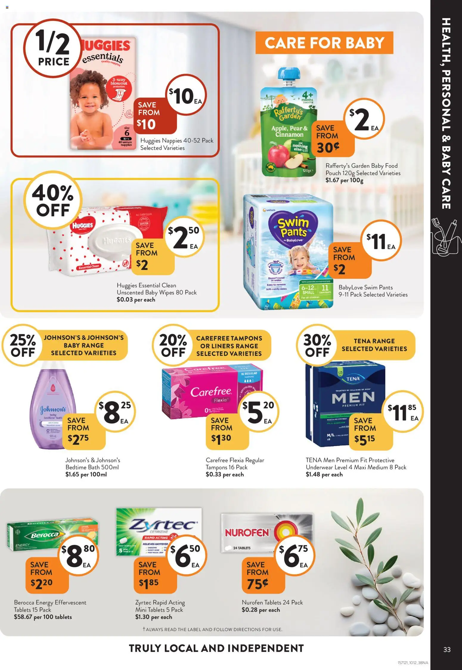 Foodworks catalogue - valid from 10.12.2025 | Page: 33 | Products: Bath, Baby food, Pants, Pear
