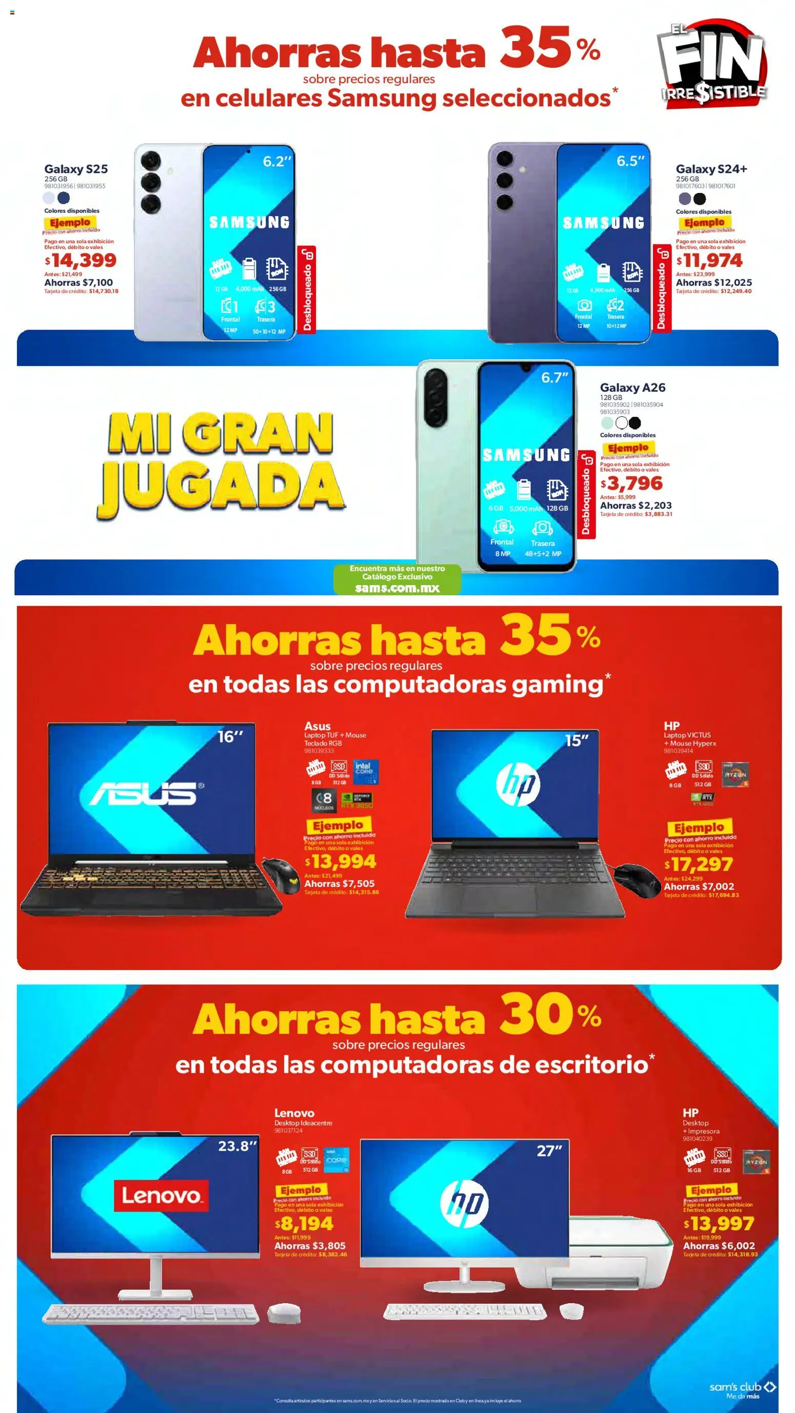 Nuevas ofertas de Sam's Club válidas en toda la República Mexicana desde el 13.11.2025. ¡Encuentra las mejores ofertas en Sam's Club Buen Fin ! | Página: 11 | Productos: Mouse, Impresora, Teclado, Sobre