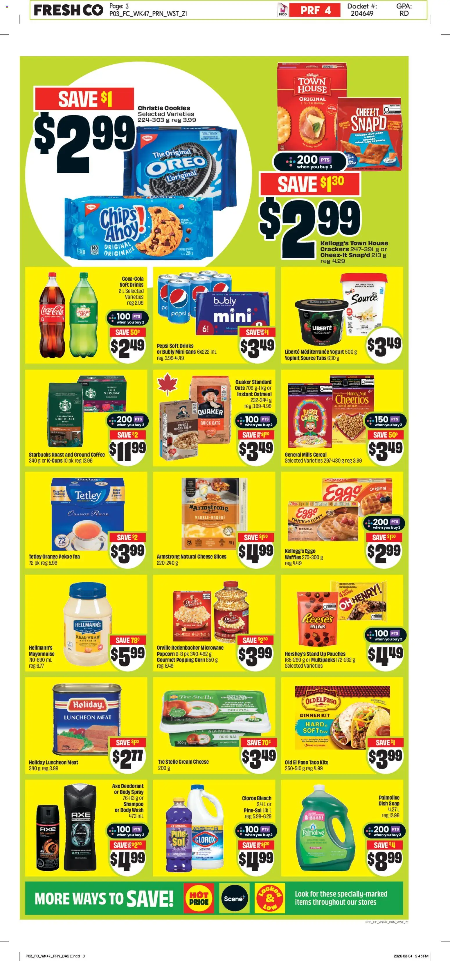 FreshCo flyer valid from 19.03.2026 | Page: 4 | Products: Chips, Cream, Soap, Yogurt