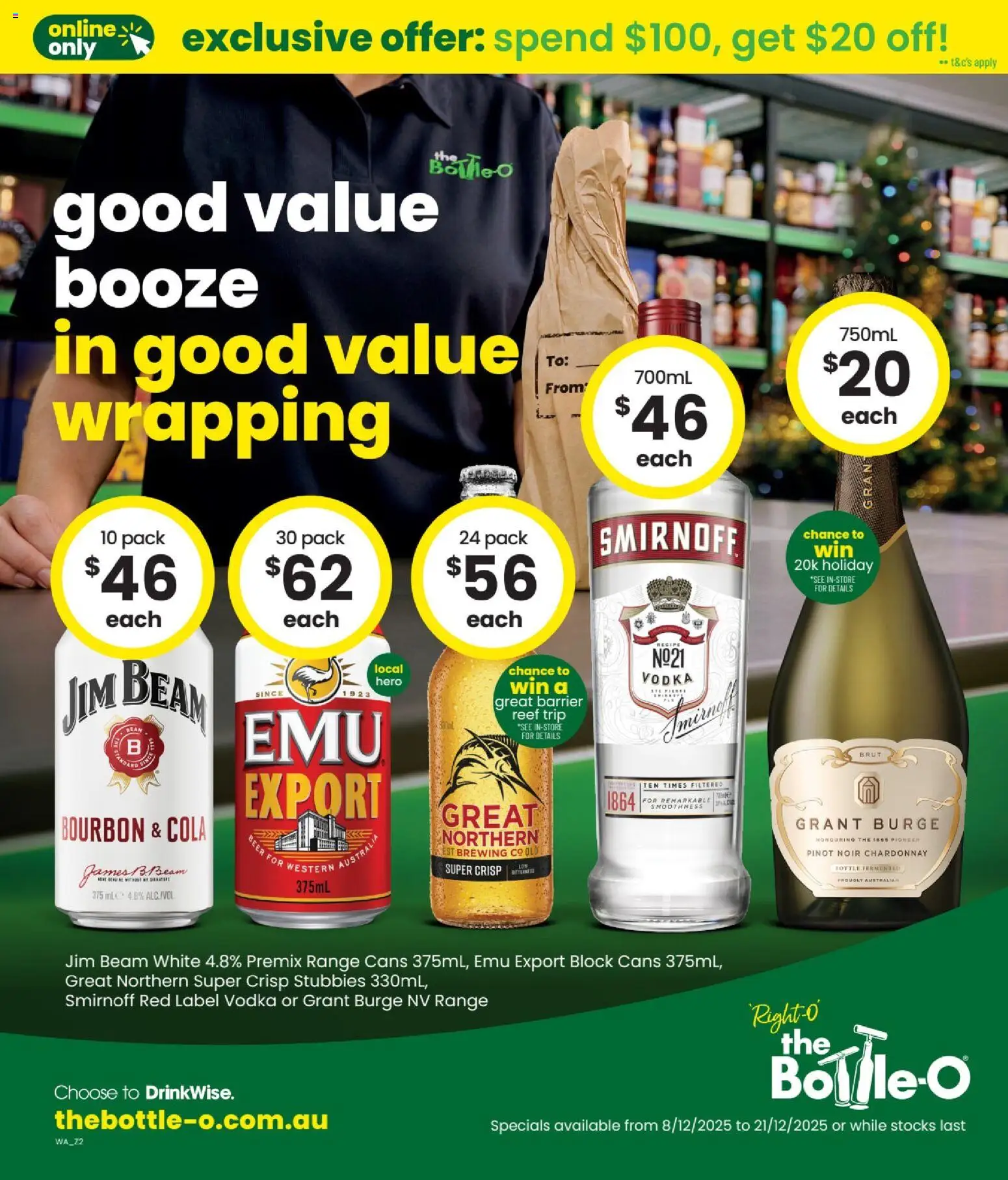 The Bottle-O catalogue - valid from 08.12.2025 | Page: 1 | Products: Bourbon, Vodka
