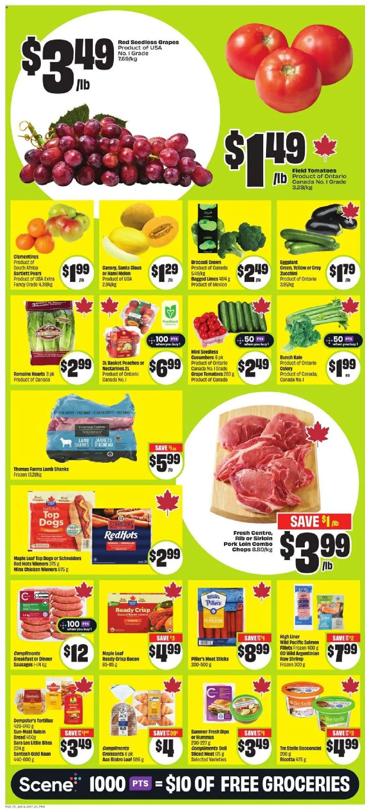 FreshCo flyer valid from 31.07.2025 | Page: 4 | Products: Basket, Bread, Chicken, Tomatoes