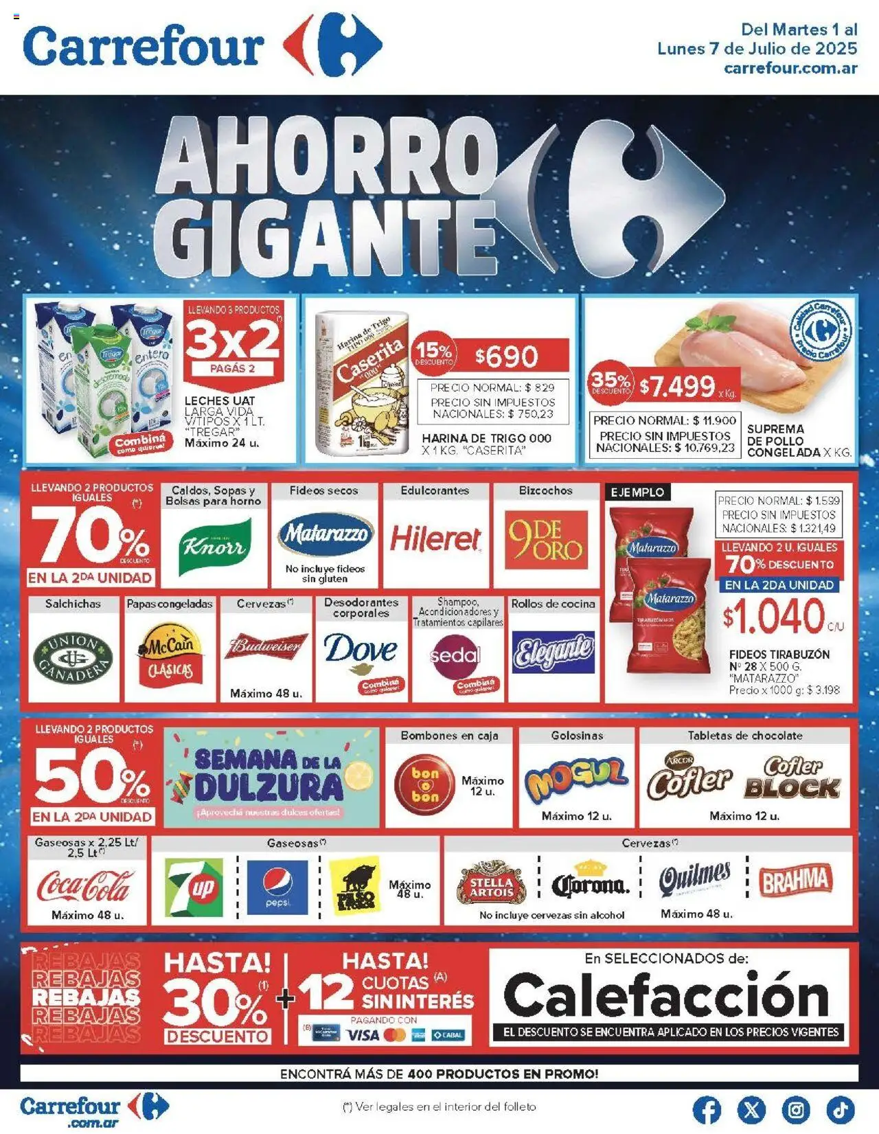 Carrefour ofertas │ válido desde el 01.07.2025 | Página: 1 | Productos: Caja, Harina, Chocolate, Bizcochos