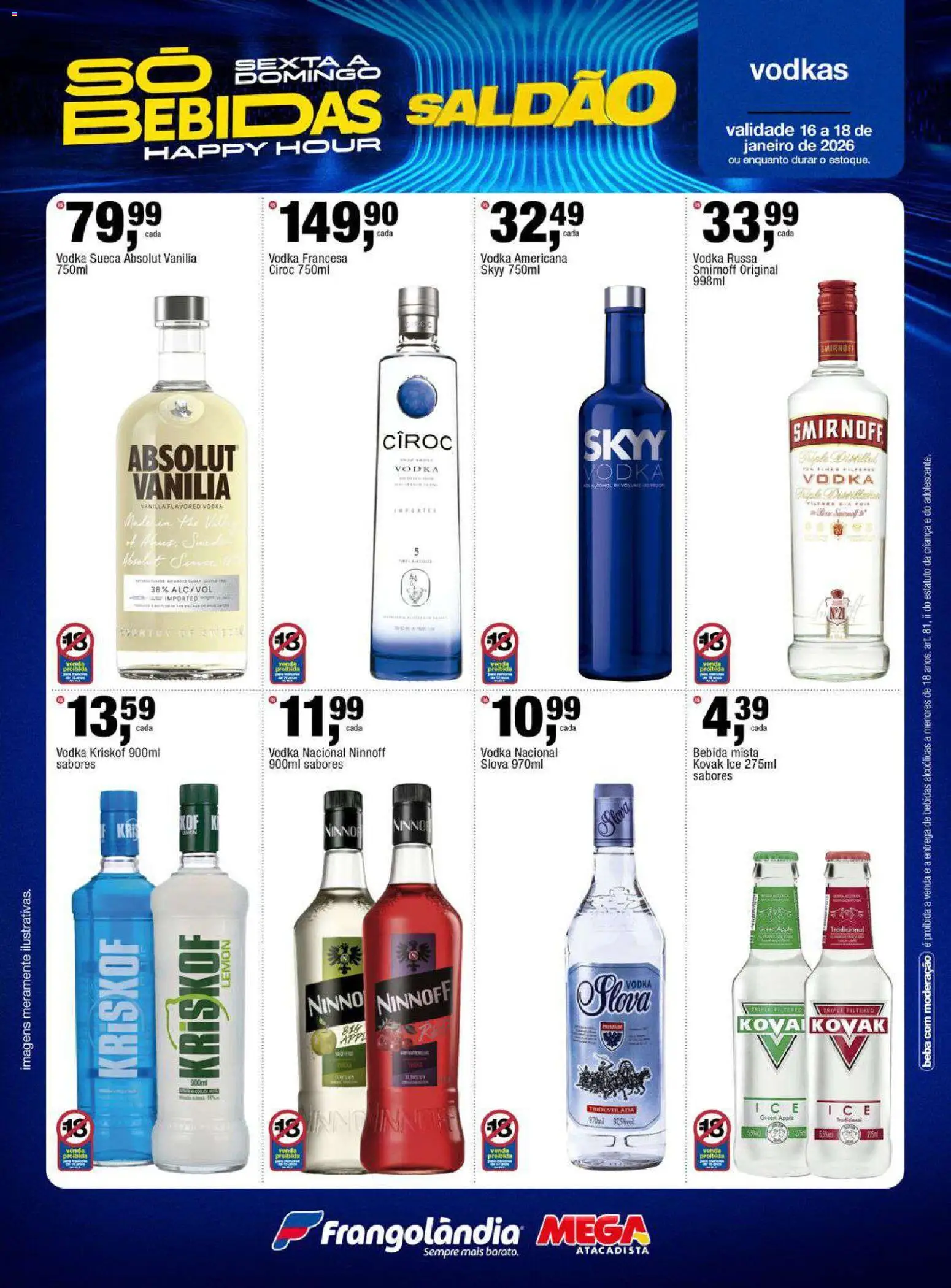 Frangolândia Folheto - válido de 16.01.2026 | Página: 3 | Produtos: Vodka, Bebida, Kriskof