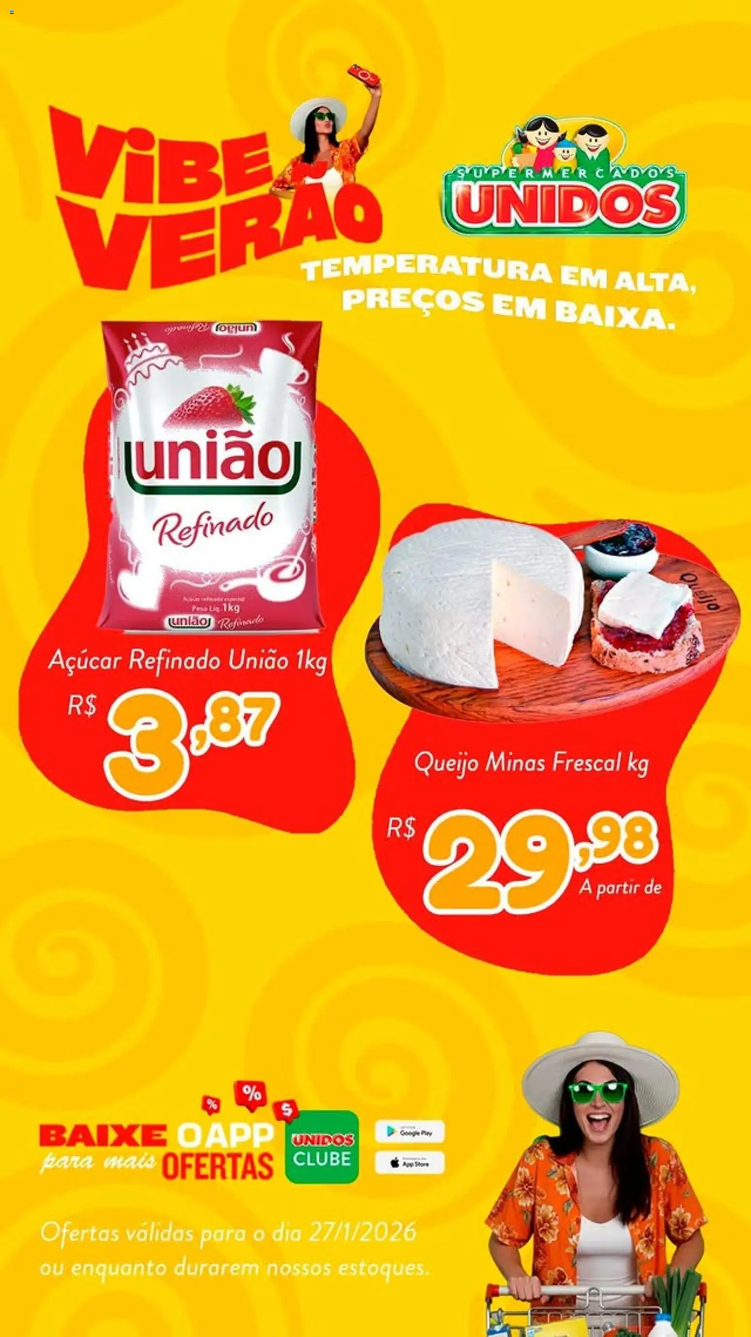 Supermercados Unidos Folheto - válido de 27.01.2026 | Página: 3 | Produtos: Queijo, Açúcar