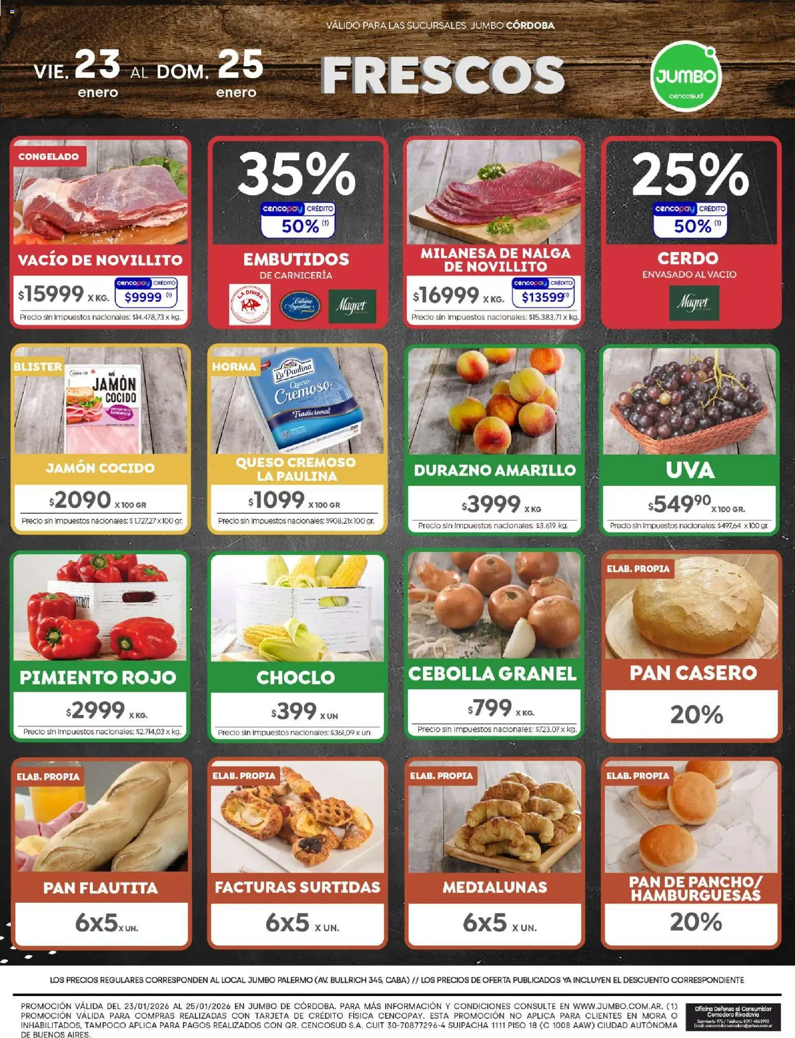 Jumbo - Ofertas | Córdoba │ válido desde el 23.01.2026 | Página: 7 | Productos: Teléfono, Choclo, Queso, Jamón