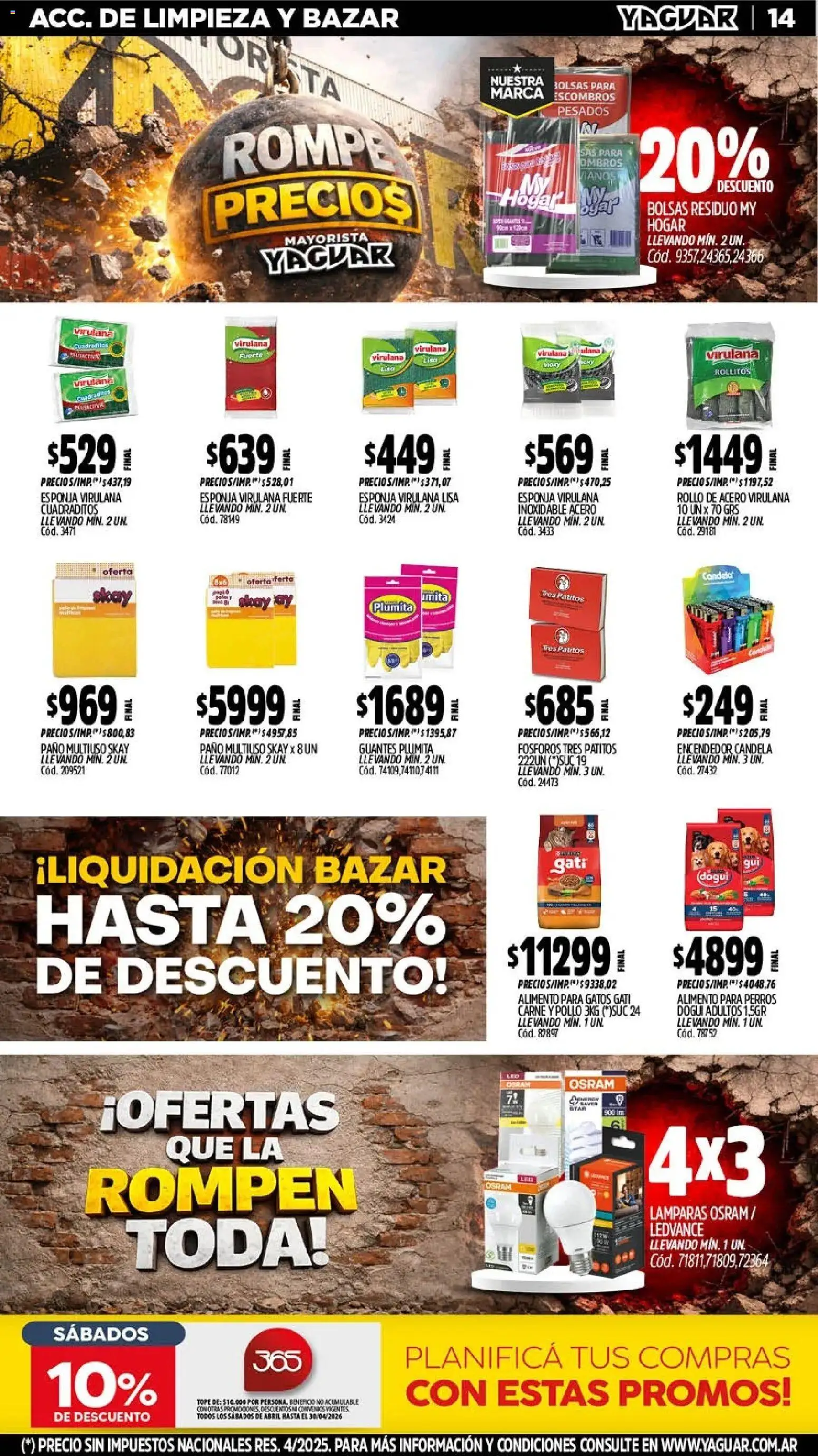 Yaguar - Oferta Semanal San Juan │ válido desde el 20.04.2026 | Página: 15 | Productos: Encendedor, Pollo, Esponja, Guantes