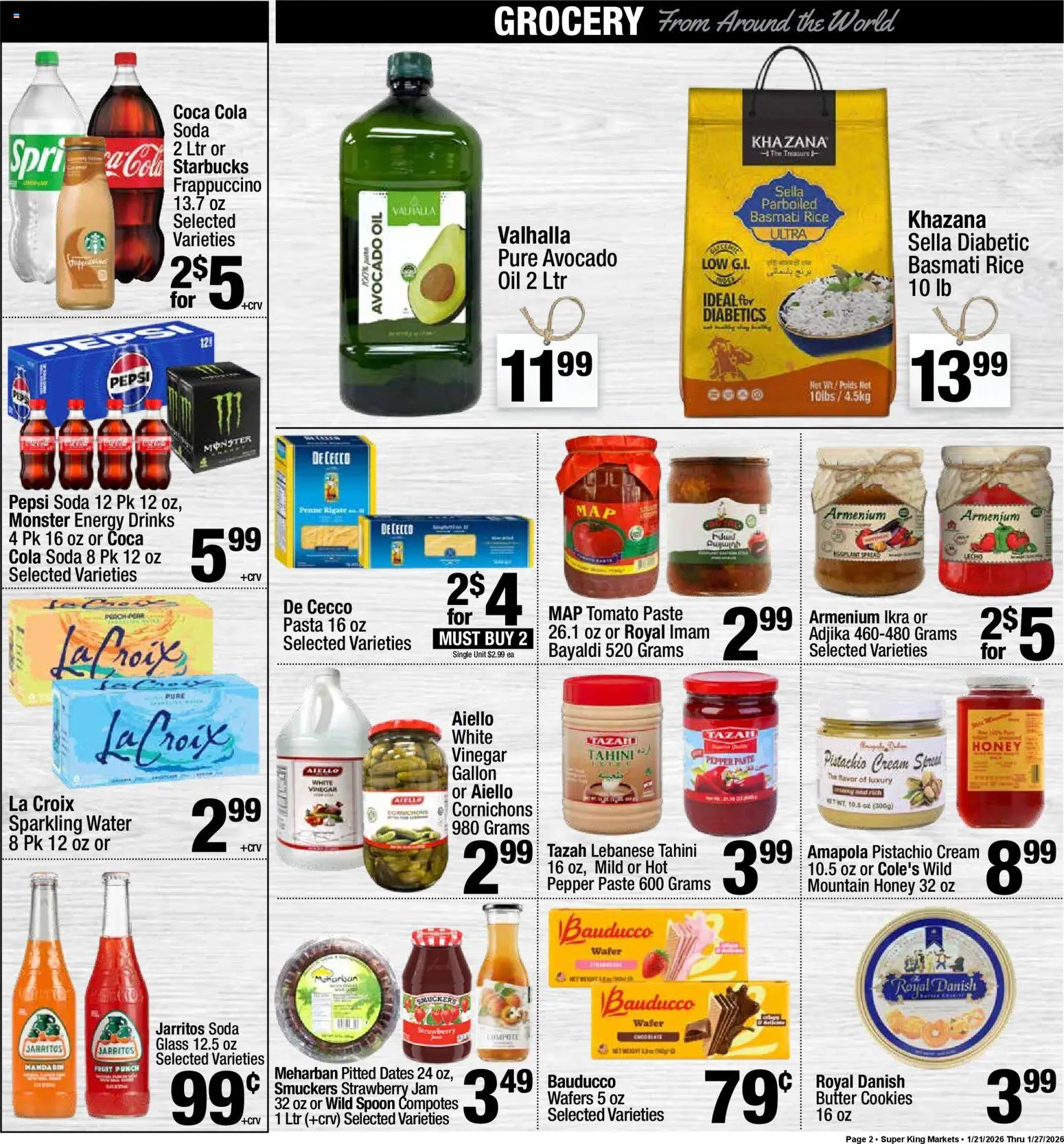 Super King Weekly Ad - valid from 21.01.2026 | Page: 2 | Products: Pasta, Cream, Water, Pear