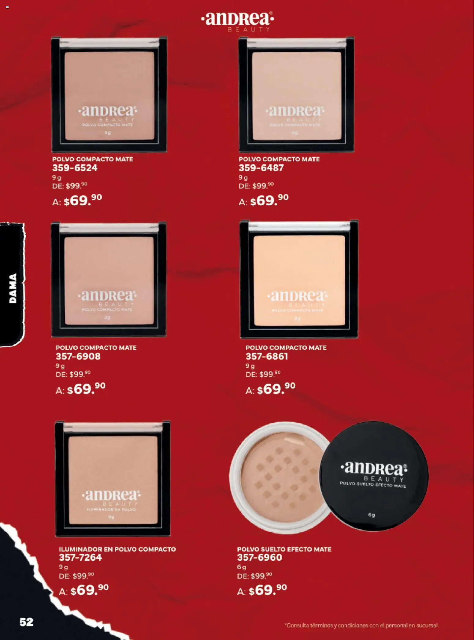 Nuevas ofertas de Andrea válidas en toda la República Mexicana desde el 02.11.2025. ¡Encuentra las mejores ofertas en Andrea Buen Fin ! | Página: 52 | Productos: Iluminador, Polvo compacto, Mate, Polvo