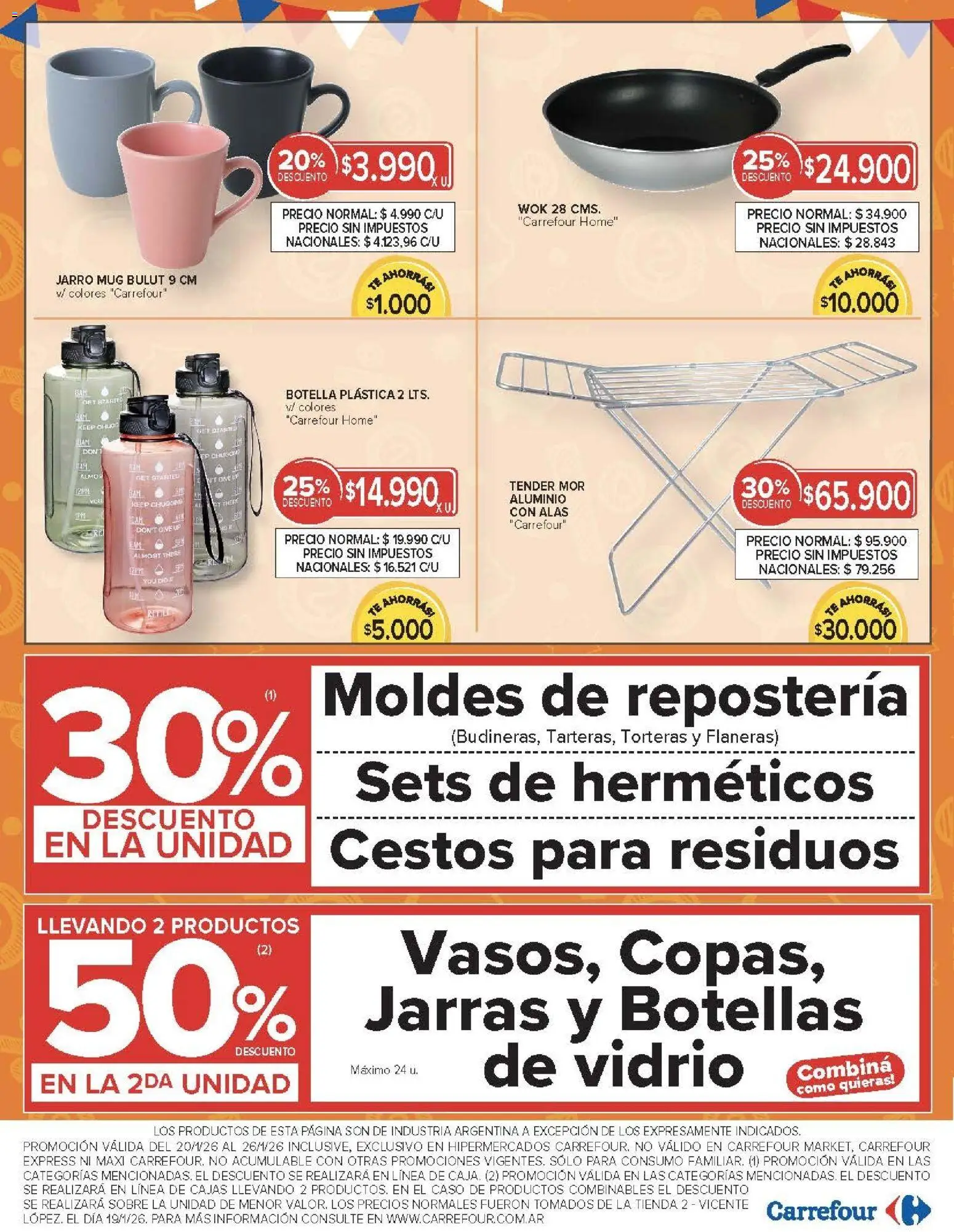 Carrefour ofertas │ válido desde el 20.01.2026 | Página: 24 | Productos: Botella, Tender, Wok, Té