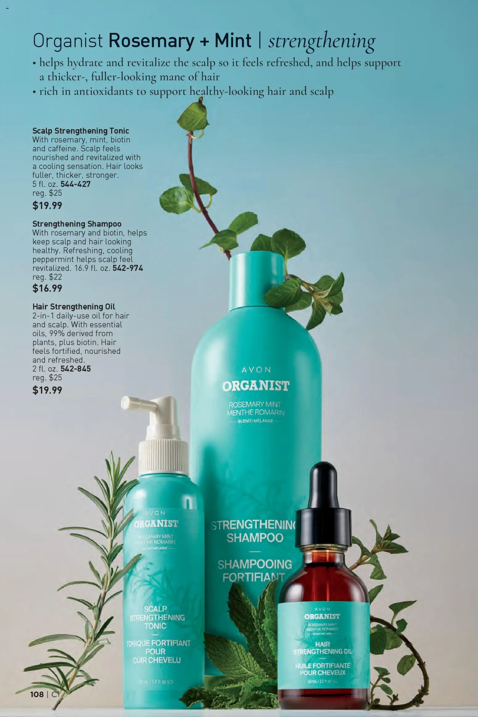 Avon Brochure - valid from 31.12.2025 | Page: 108 | Products: Biotin, Peppermint, Shampoo, Oil