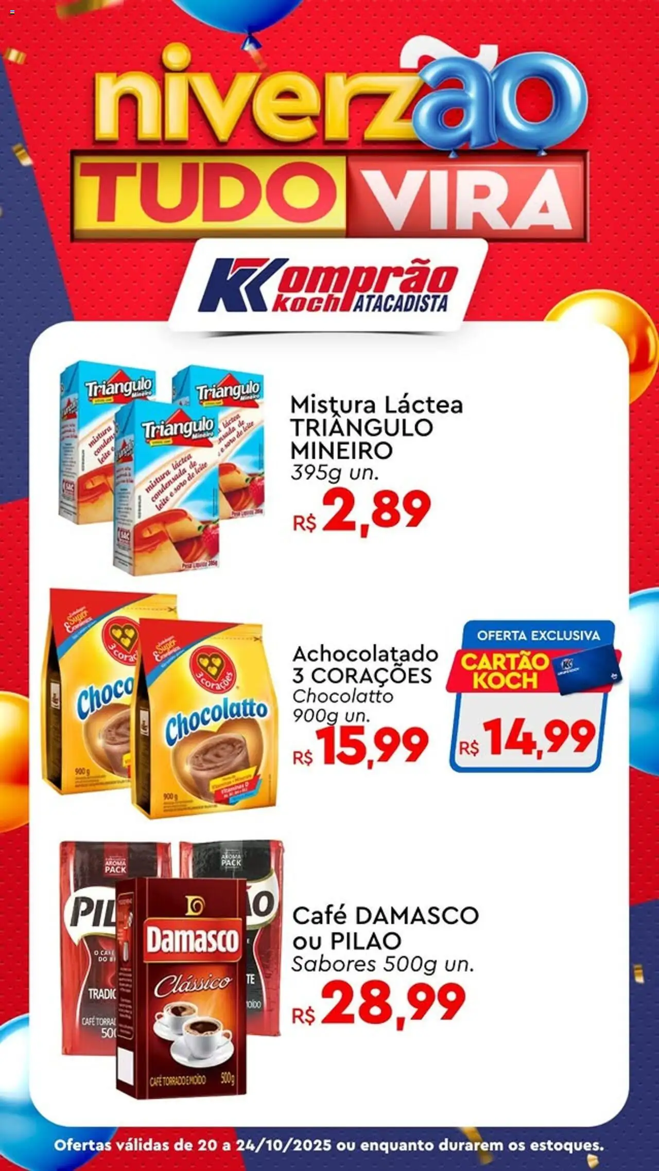 Komprao Atacadista Folheto - válido de 20.10.2025 | Página: 6 | Produtos: Damasco, Achocolatado, Leite, Café