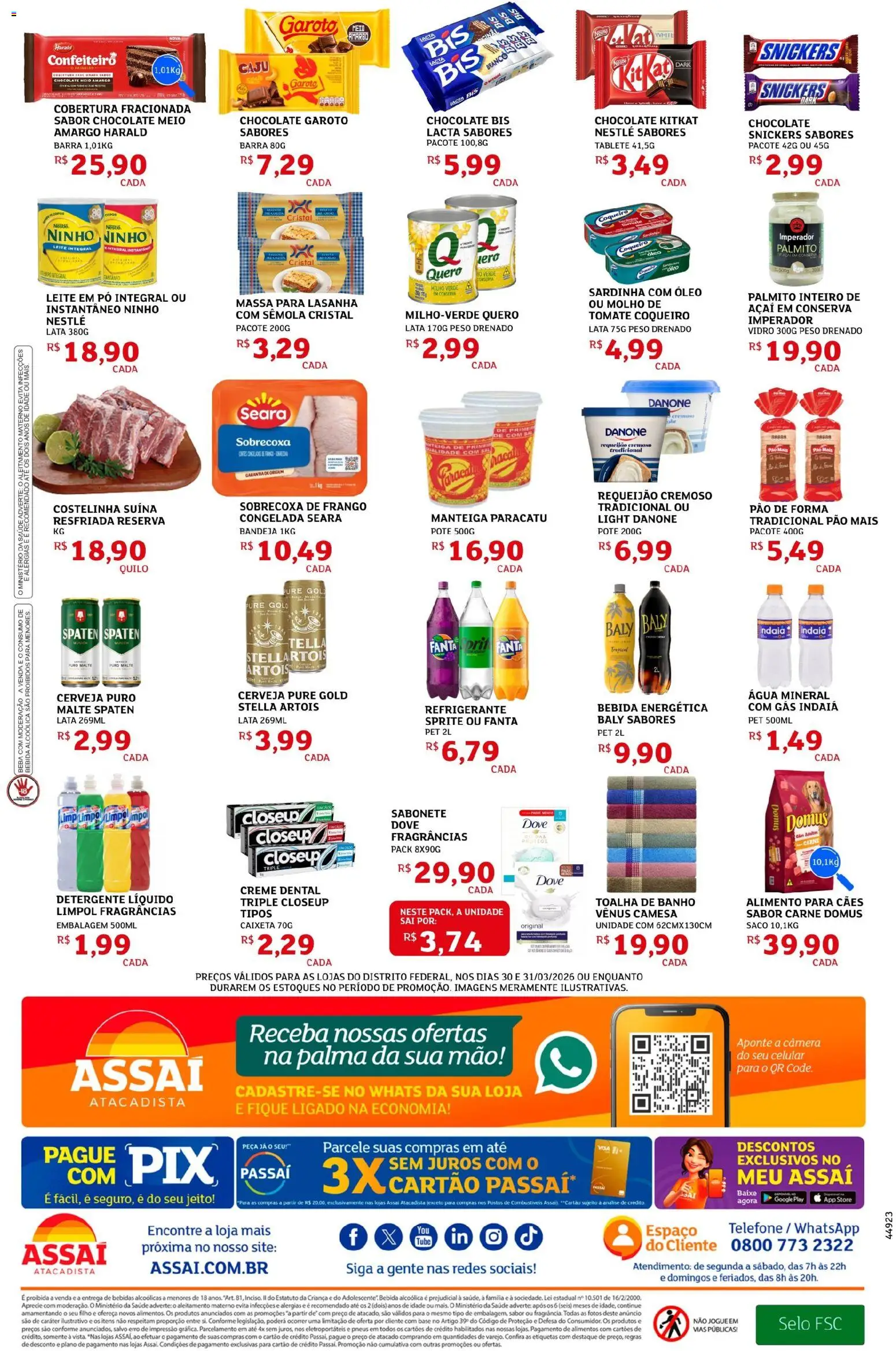 Assaí Atacadista Folheto - válido de 30.03.2026 | Página: 2 | Produtos: Pneus, Toalha de banho, Frango, Requeijão