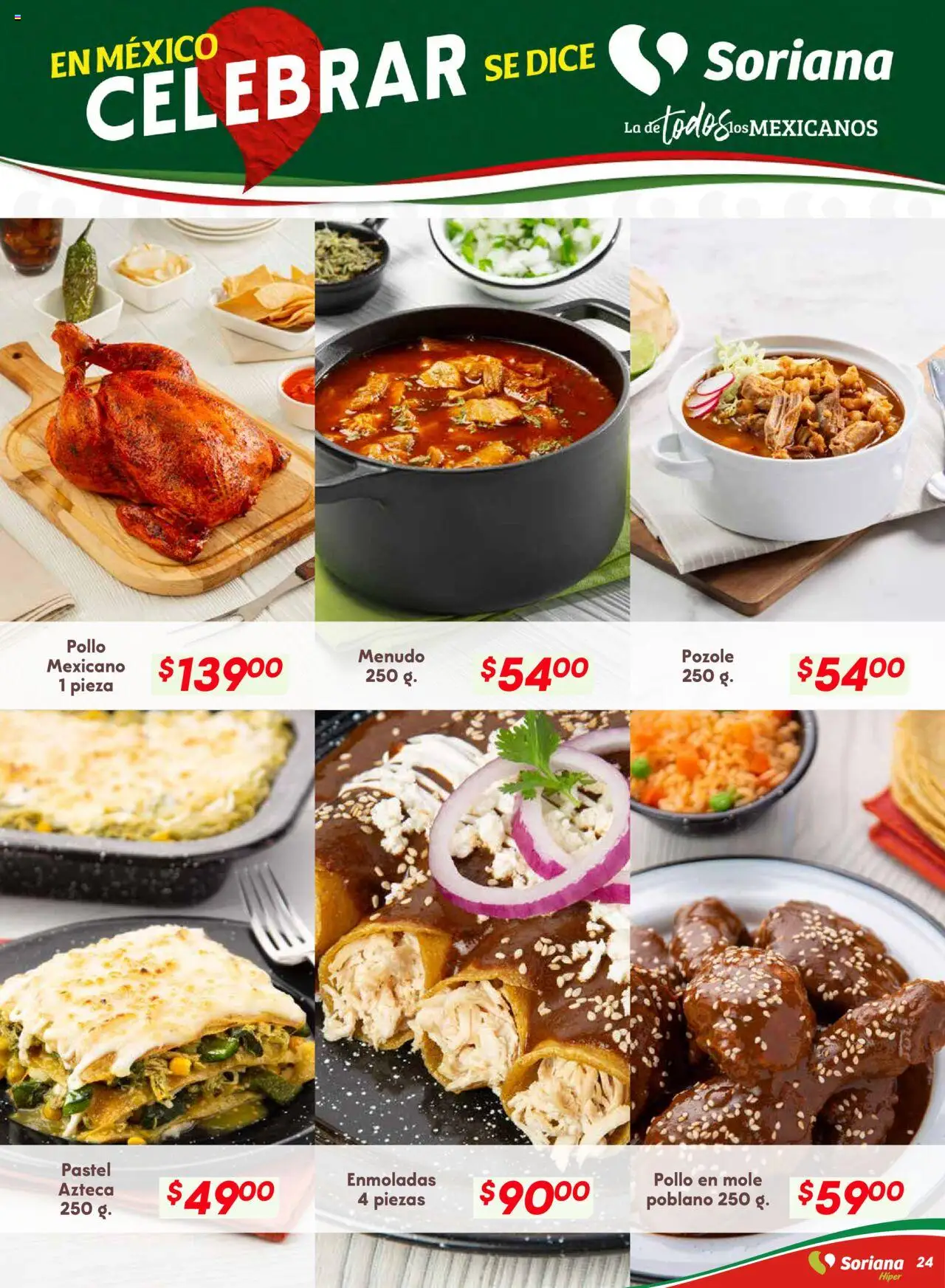 Nuevas ofertas de Soriana válidas en toda la República Mexicana desde el 28.08.2025. ¡Encuentra las mejores ofertas en Soriana - Preciazazaso Híper: Chih, Coah, Dur, NL, SLP, Tamps, Zac! | Página: 24 | Productos: Pollo, Pastel