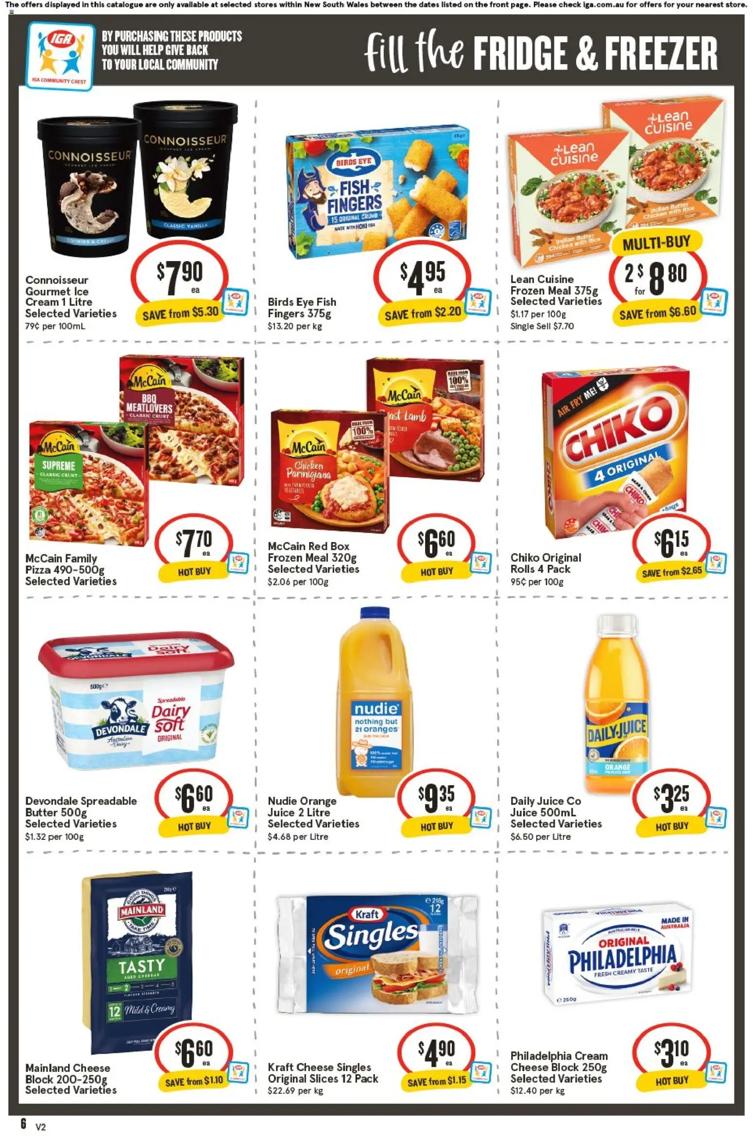 IGA catalogue - valid from 28.01.2026 | Page: 6 | Products: Dairy, Pizza, Fridge, Freezer