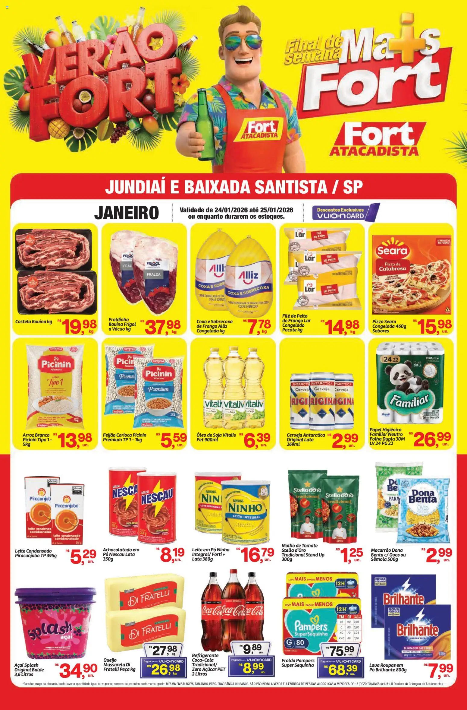 Fort Atacadista Folheto - válido de 24.01.2026 | Página: 1 | Produtos: Roupas, Refrigerante, Papel higiênico, Balde