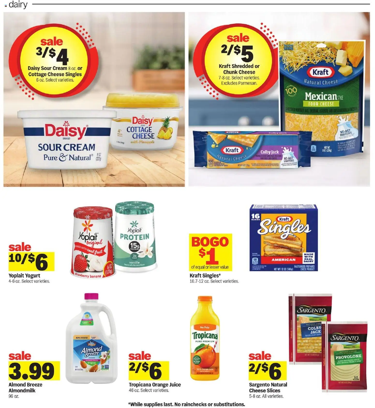 Meijer Weekly Ad - MI - valid from 02.01.2026 | Page: 7 | Products: Cheese, Yogurt, Sour cream, Pineapple