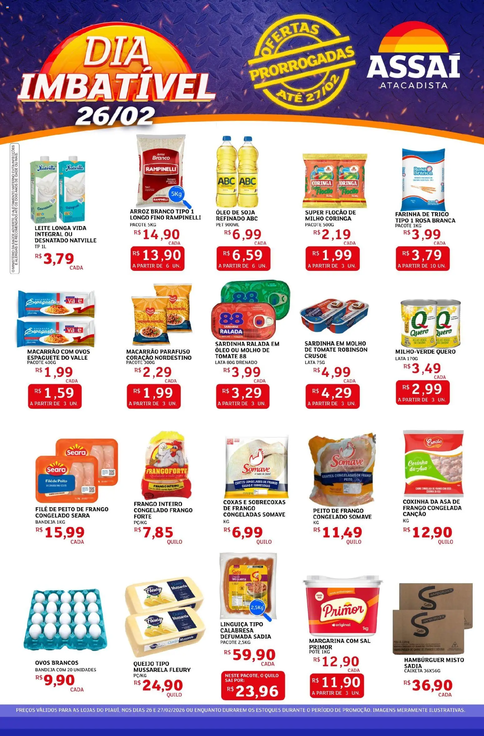 Assaí Atacadista Folheto - válido de 27.02.2026 | Página: 1 | Produtos: Milho verde, Carne de frango, Soja, Peito de frango