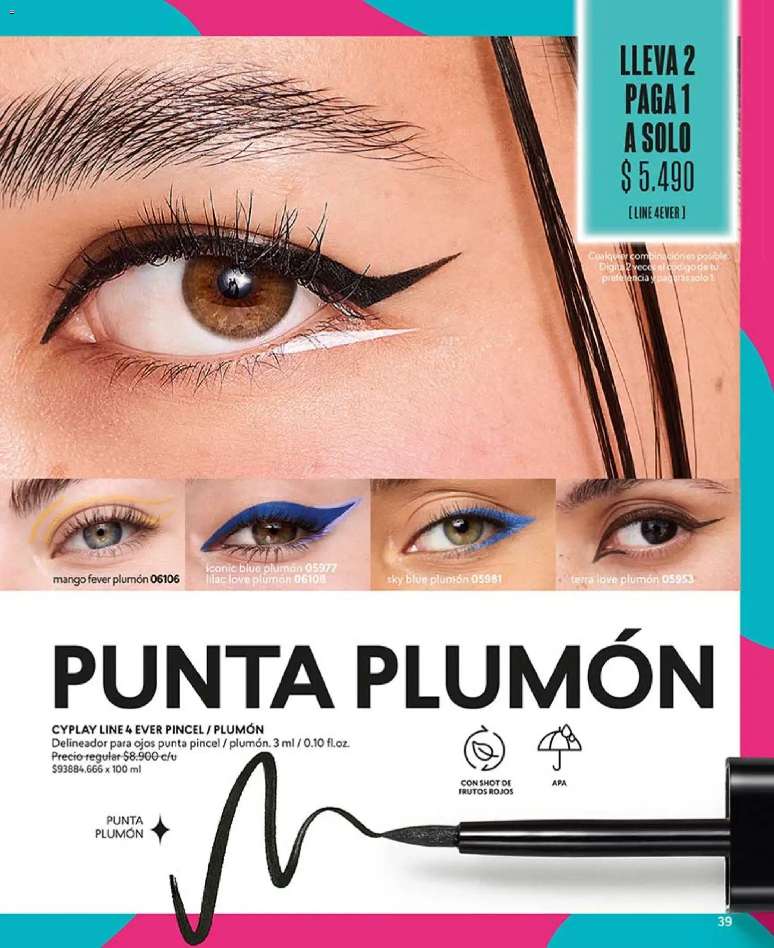 Catálogo CyZone Campaña 6 │ válido desde el 01.04.2026 | Página: 39 | Productos: Mango, Delineador, Plumón, Pincel