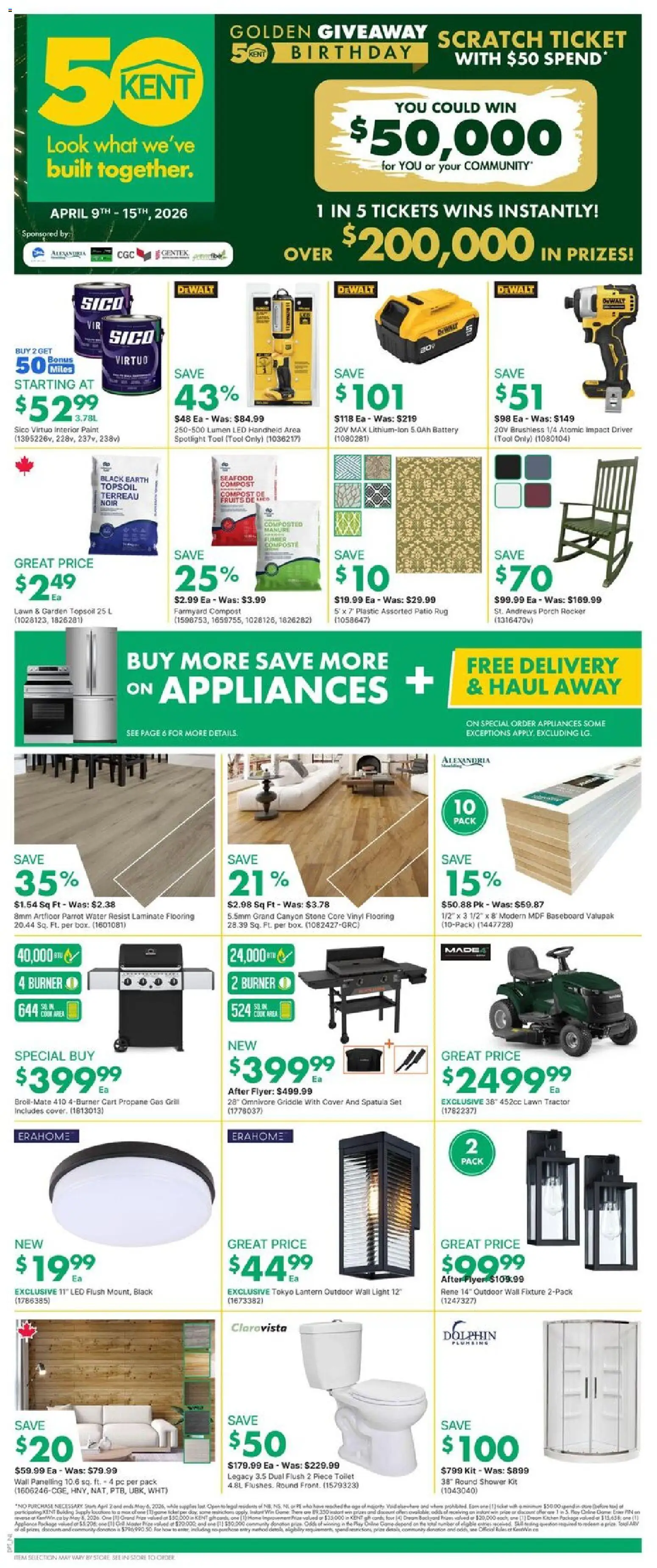 Kent flyer valid from 09.04.2026 | Page: 1 | Products: PC, Grill, Battery, Shower