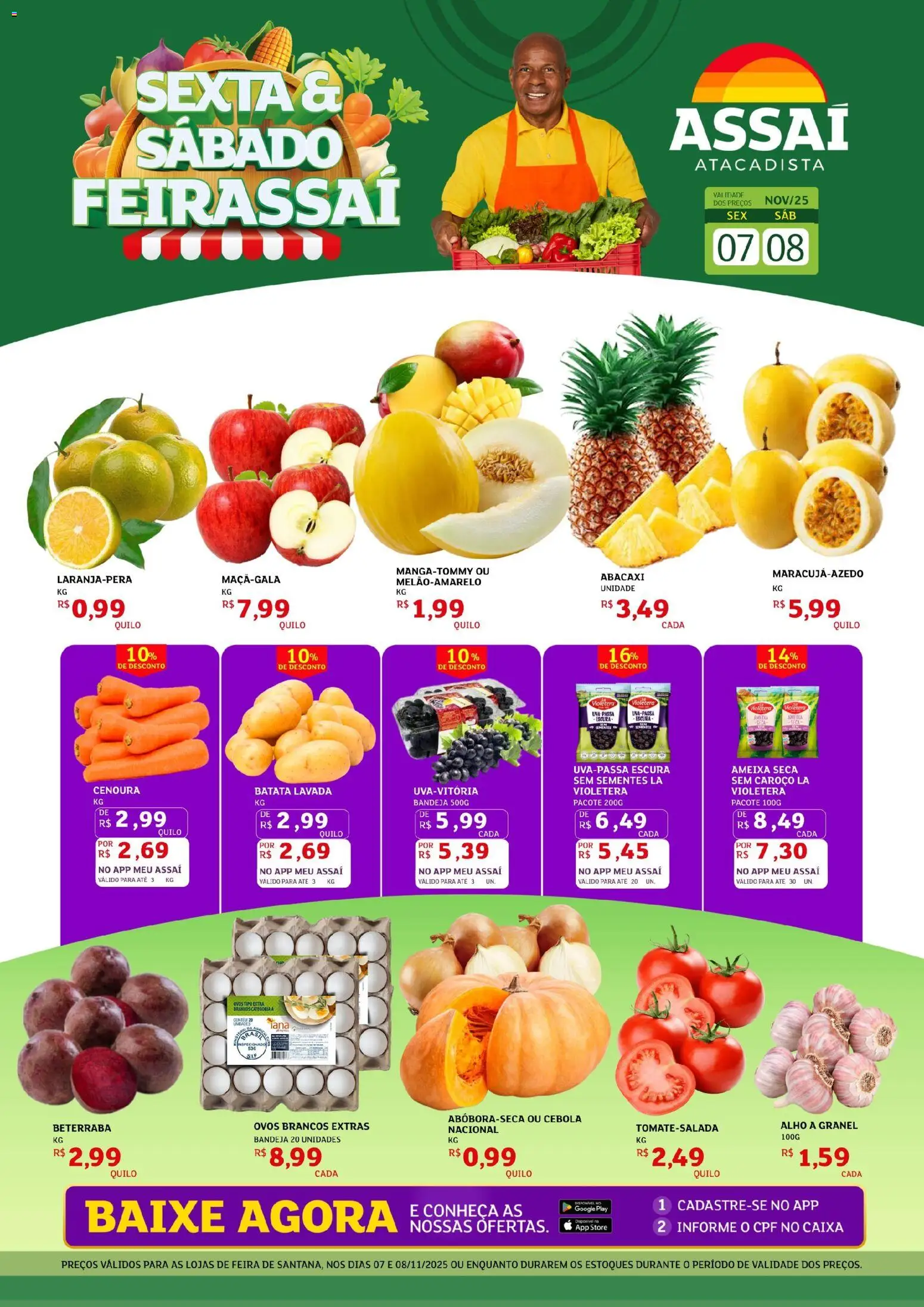 Assaí Atacadista Folheto - válido de 07.11.2025 | Página: 1 | Produtos: Alho, Cebola, Batata, Ameixa