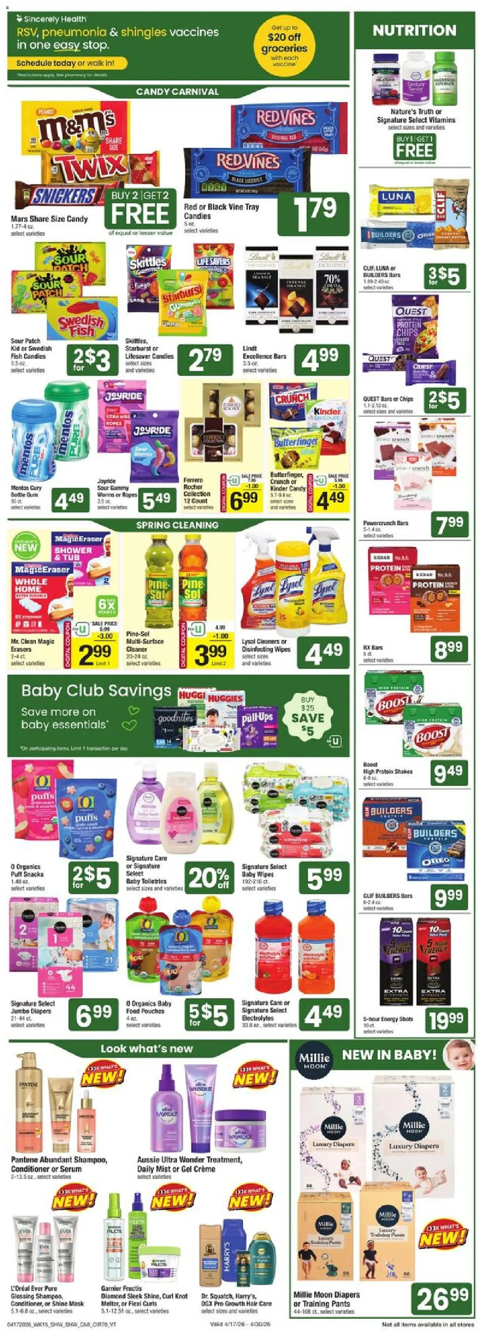Shaw's Weekly Ad - VT - valid from 24.04.2026 | Page: 5 | Products: Shower, Chips, Pants, Gun