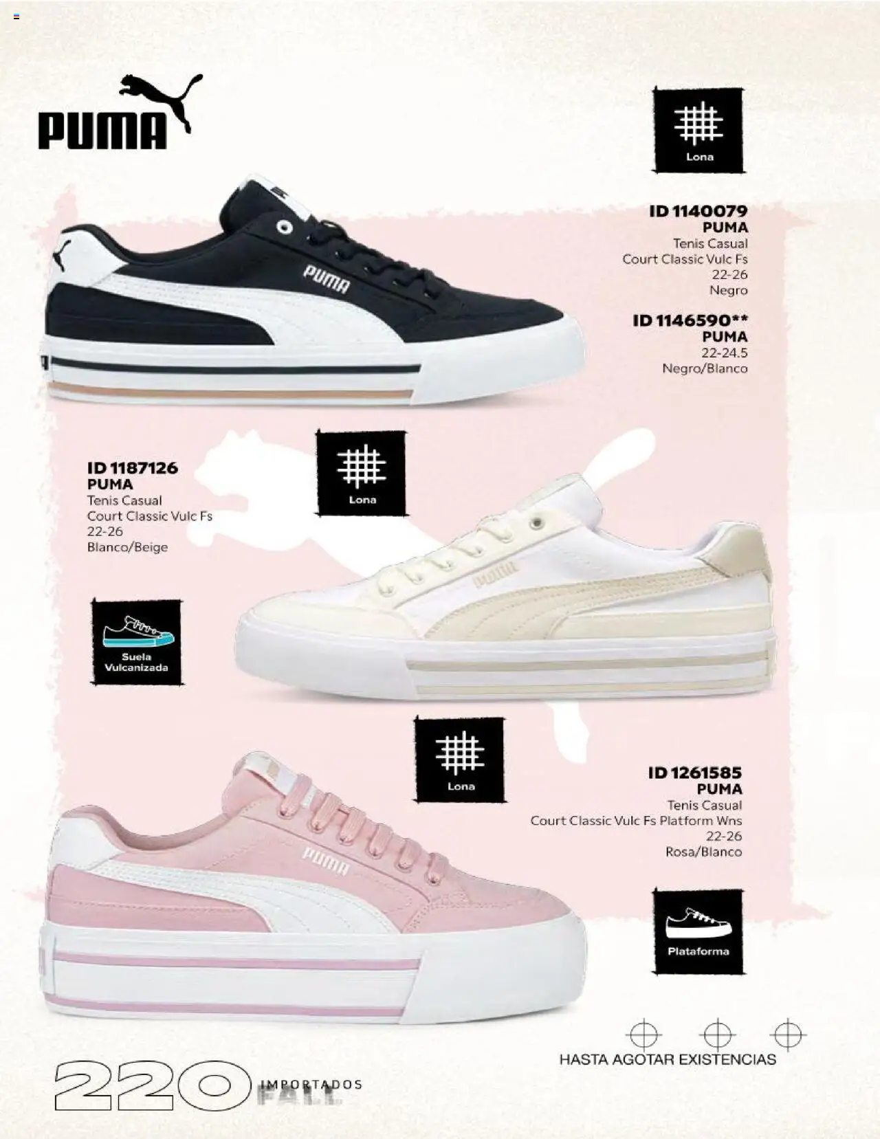 Nuevas ofertas de Price Shoes válidas en toda la República Mexicana desde el 18.10.2025. ¡Encuentra las mejores ofertas en Price Shoes catálogo Fall Importados segunda! | Página: 220 | Productos: Tenis, Lona