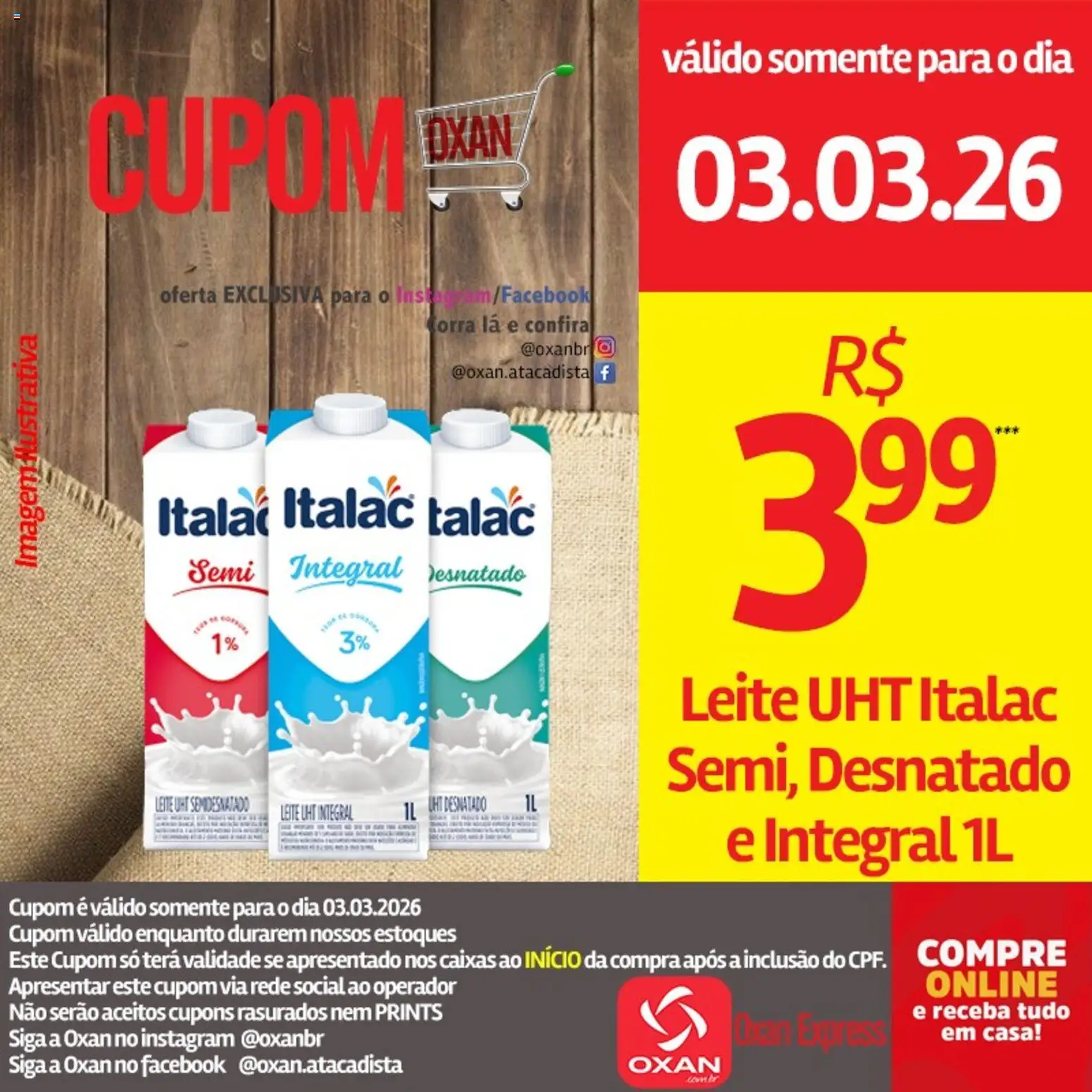 Oxan Atacadista Folheto - válido de 03.03.2026 | Página: 19 | Produtos: Leite