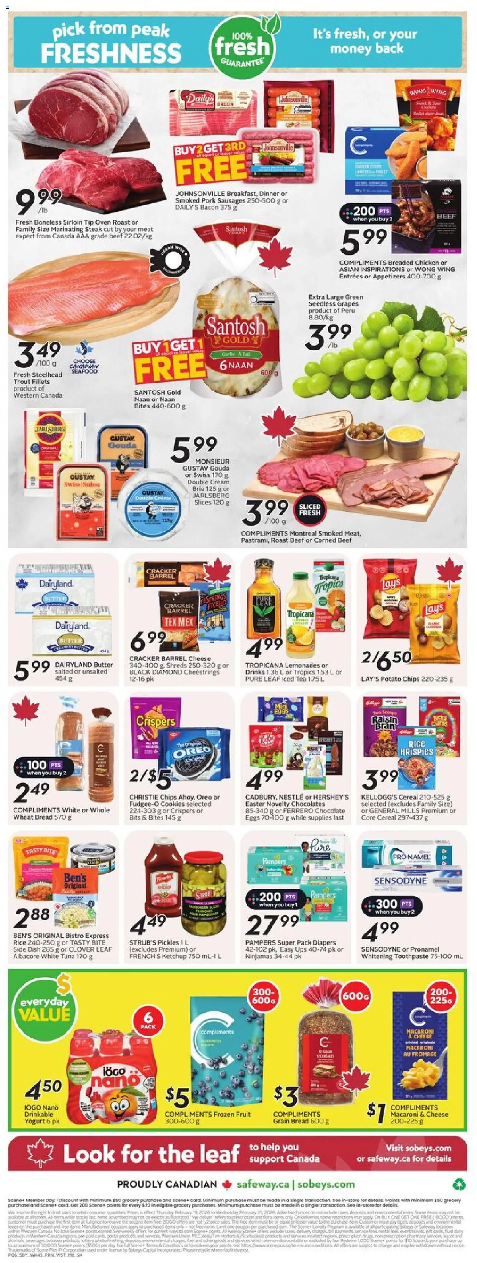 Safeway flyer valid from 19.02.2026 | Page: 4 | Products: Rice, Beef, Eggs, Pork