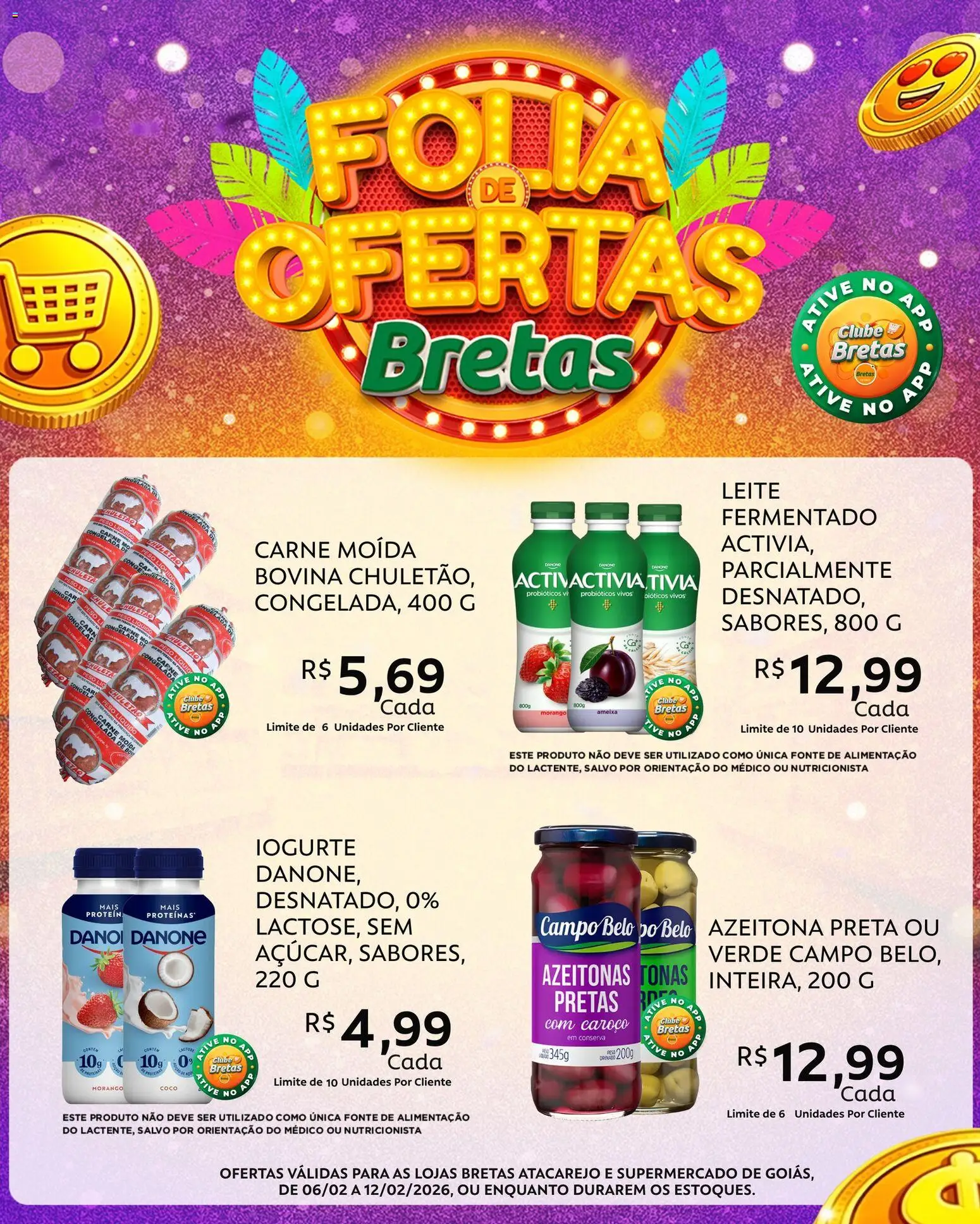 Bretas Folheto - válido de 06.02.2026 | Página: 2 | Produtos: Probióticos, Pó, Iogurte, Chuletão