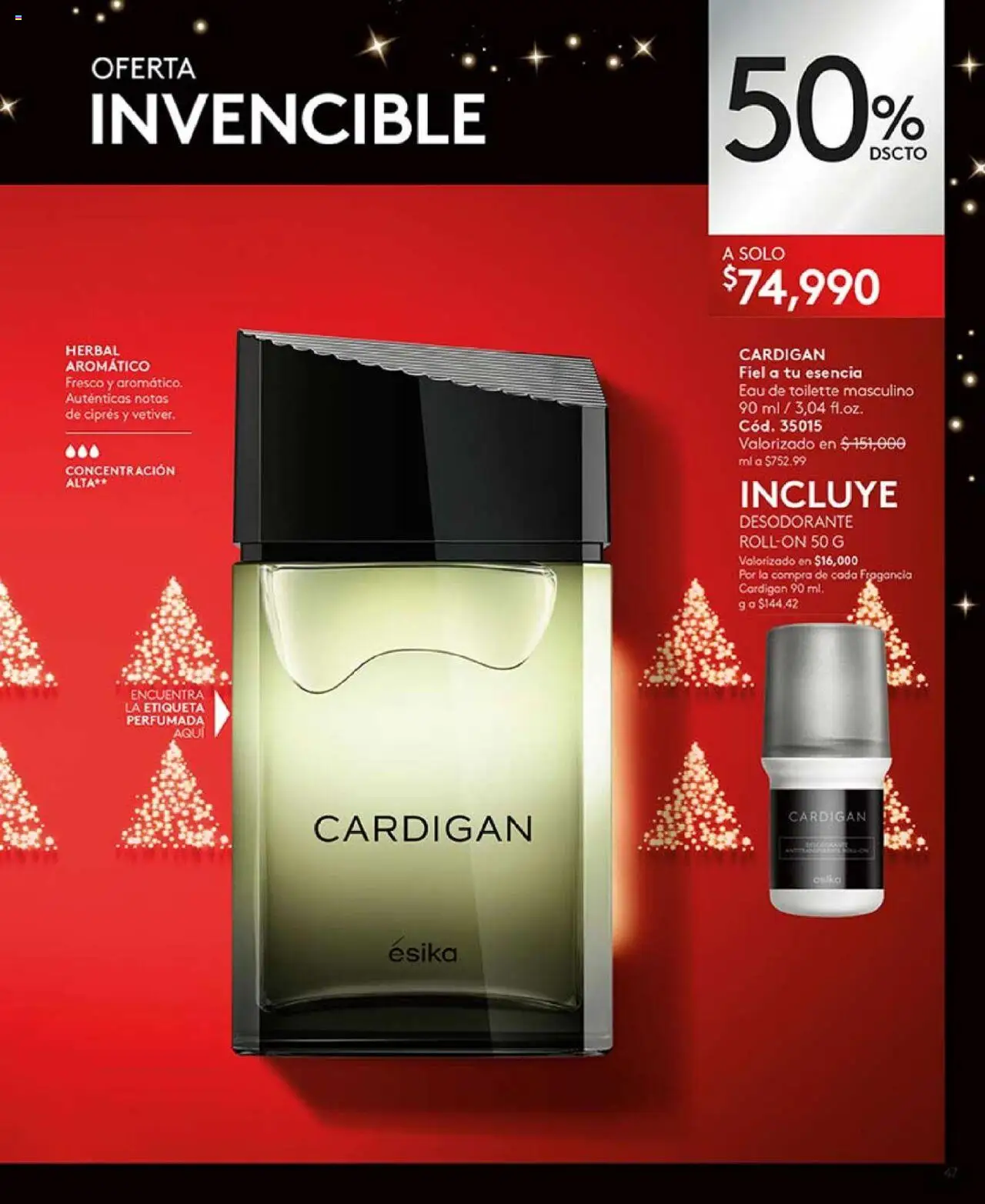 Ésika revista - valida desde el 14.10.2025 | Página: 47 | Productos: Fragancia, Eau de toilette, Desodorante