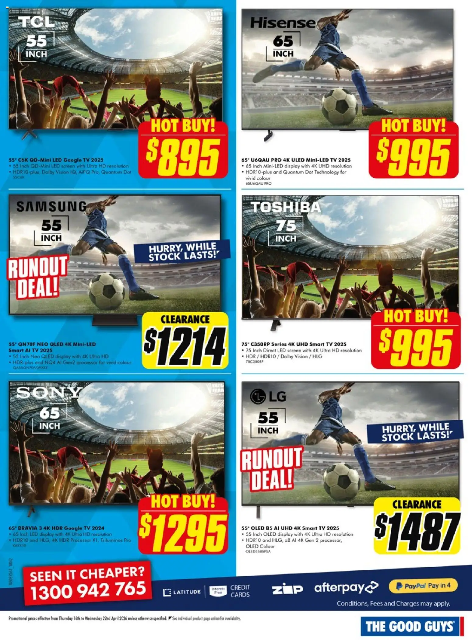 The Good Guys catalogue - valid from 15.04.2026 | Page: 4 | Products: Tv, Smart tv, Screen