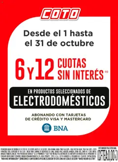 Vista previa Coto - Bnaoct válido desde el 01.10.2025
