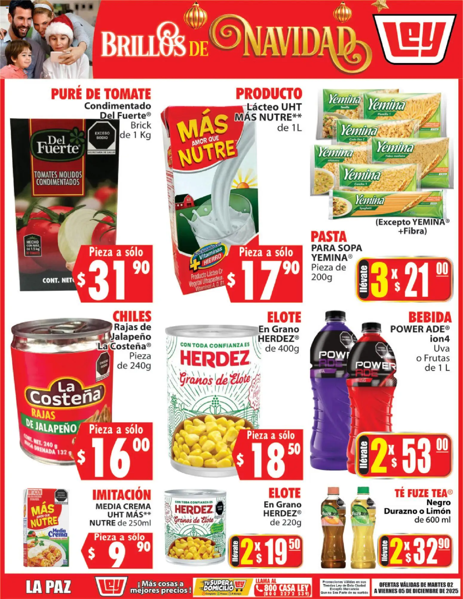 Nuevas ofertas de Casa Ley válidas en toda la República Mexicana desde el 02.12.2025. ¡Encuentra las mejores ofertas en Casa Ley folleto Brillos de Navidad! | Página: 2 | Productos: Crema, Pasta, Tomates, Té