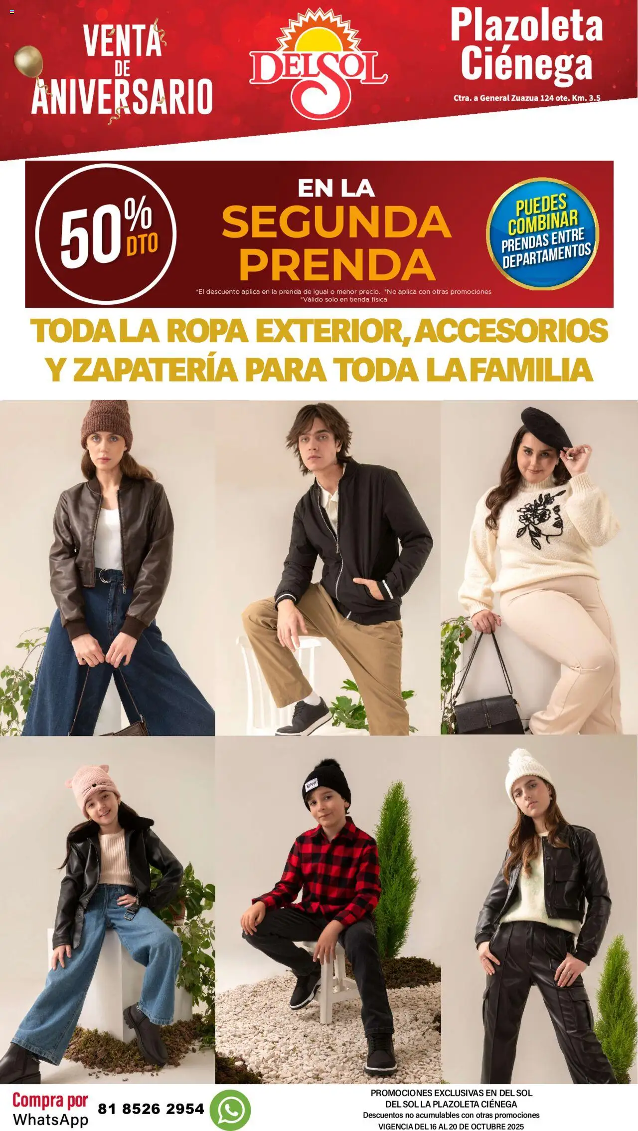 Nuevas ofertas de Del Sol y Woolworth válidas en toda la República Mexicana desde el 16.10.2025. ¡Encuentra las mejores ofertas en Del Sol y Woolworth - Catálogo Aniversario Apertura Del Sol Ciénega! | Página: 3 | Productos: Ropa