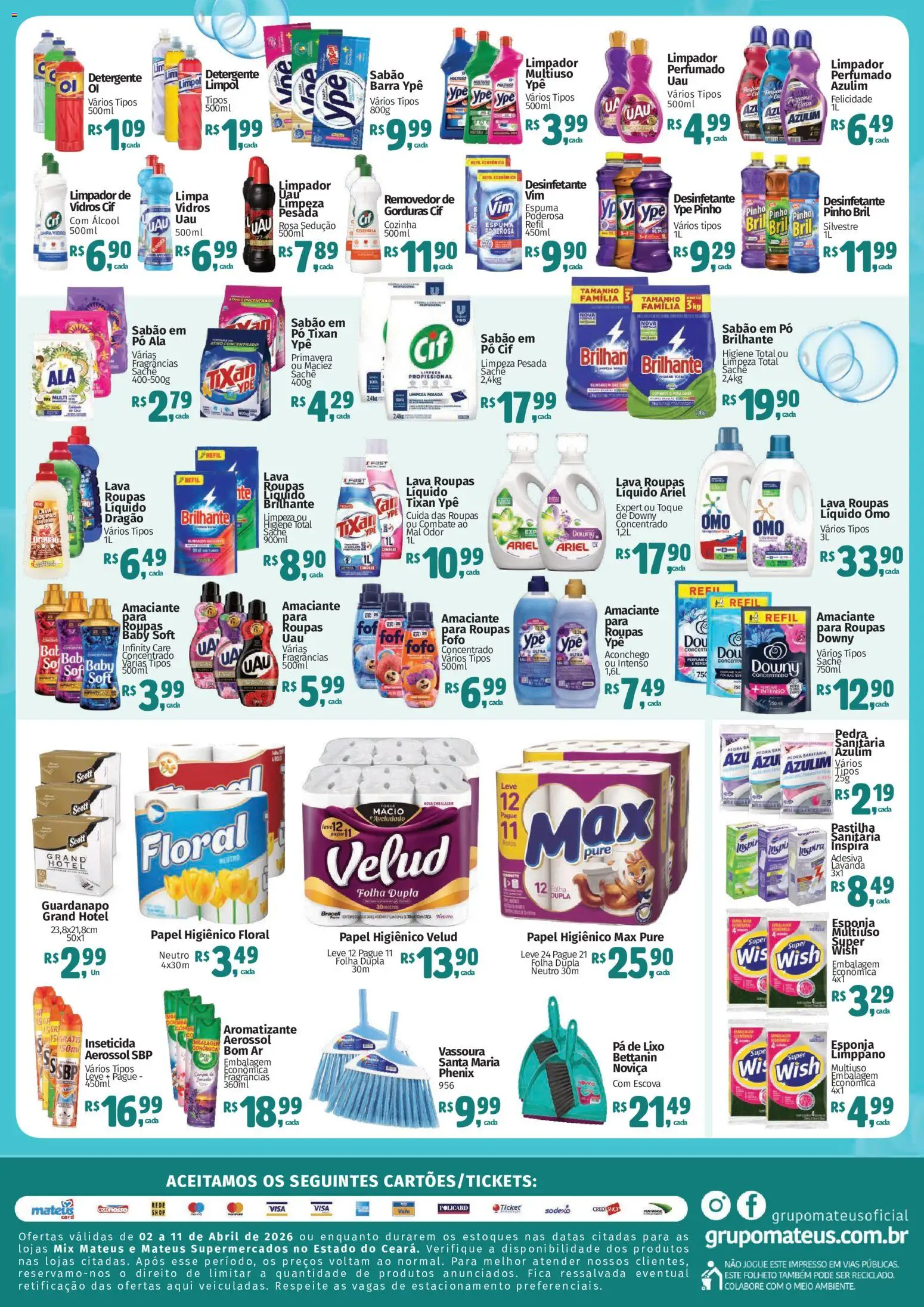 Mateus Folheto - válido de 02.04.2026 | Página: 2 | Produtos: Azulim, Pó, Esponja, Pá