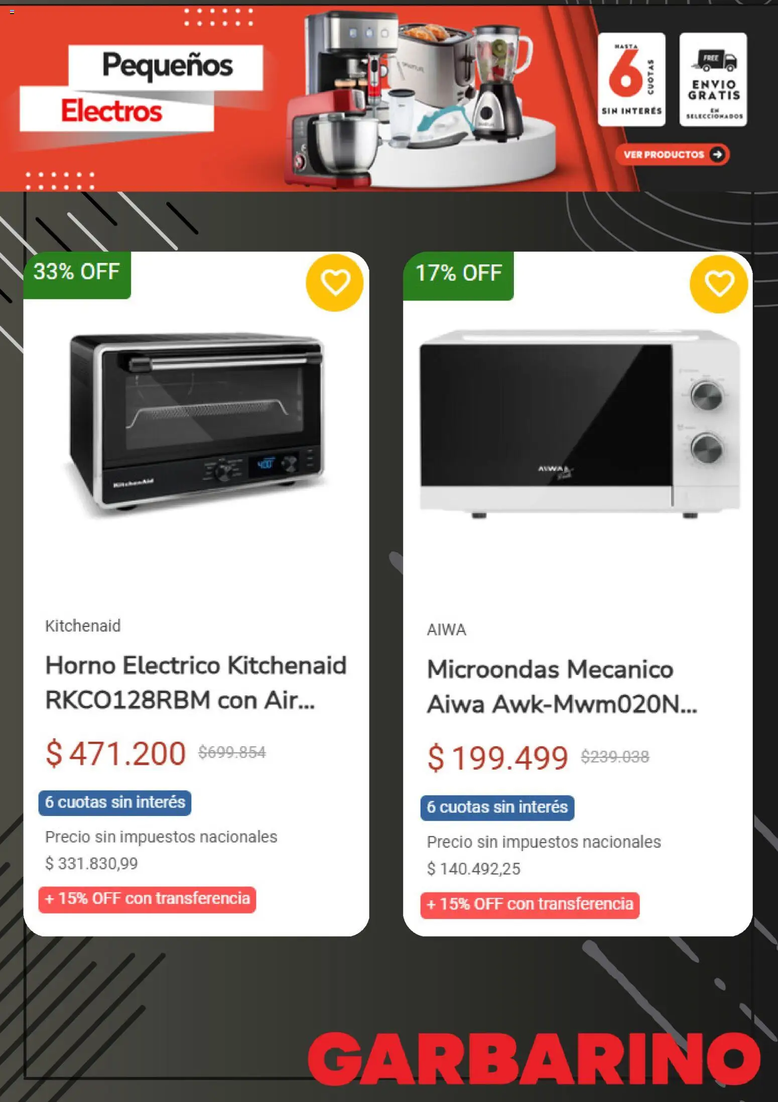 Garbarino catálogo │ válido desde el 20.01.2026 | Página: 3 | Productos: Horno, Microondas, Horno eléctrico