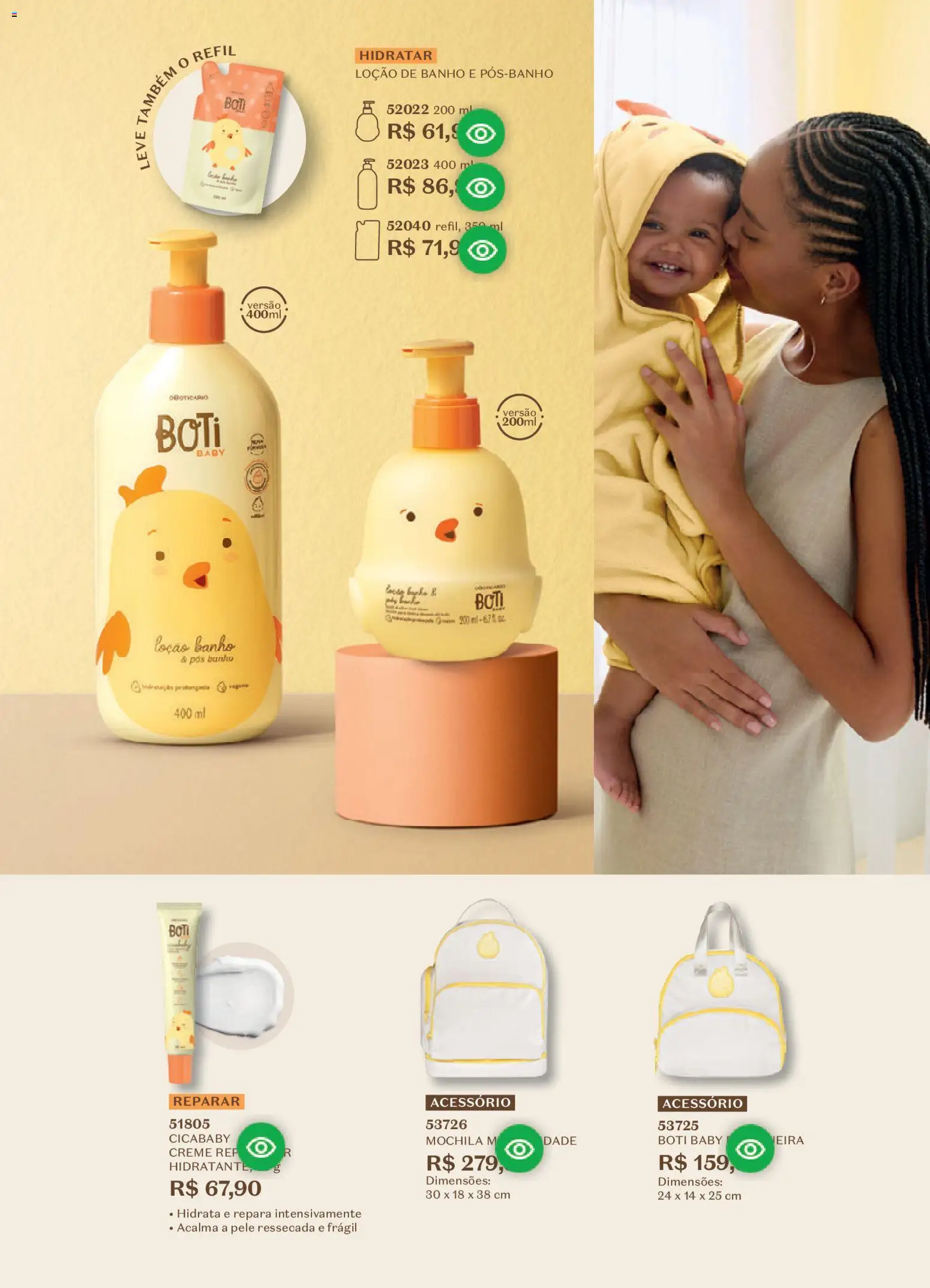 O Boticário Folheto - válido de 09.02.2026 | Página: 175 | Produtos: Baby boti, Creme, Mochila