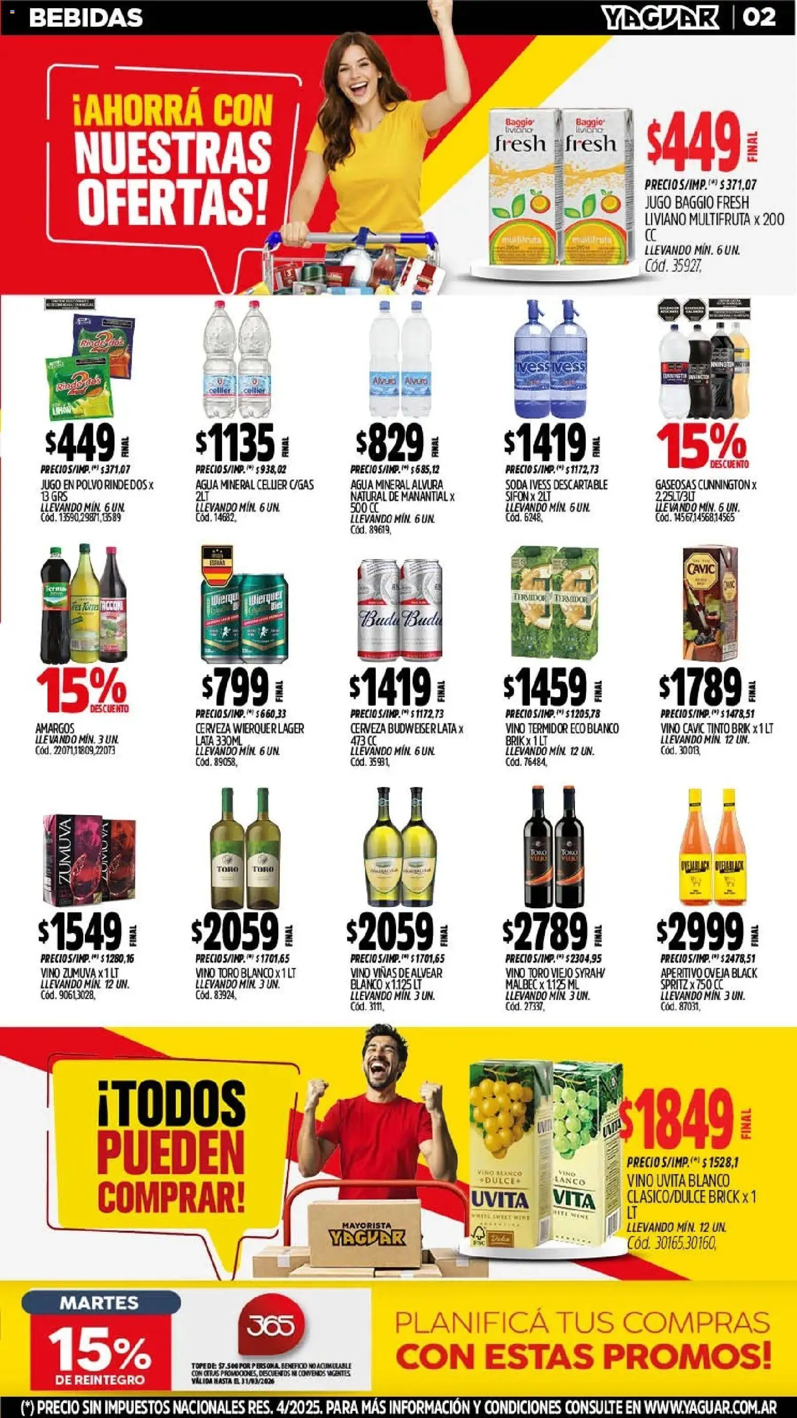Yaguar - Oferta Semanal General Roca │ válido desde el 02.03.2026 | Página: 2 | Productos: Soda, Agua, Jugo, Cerveza