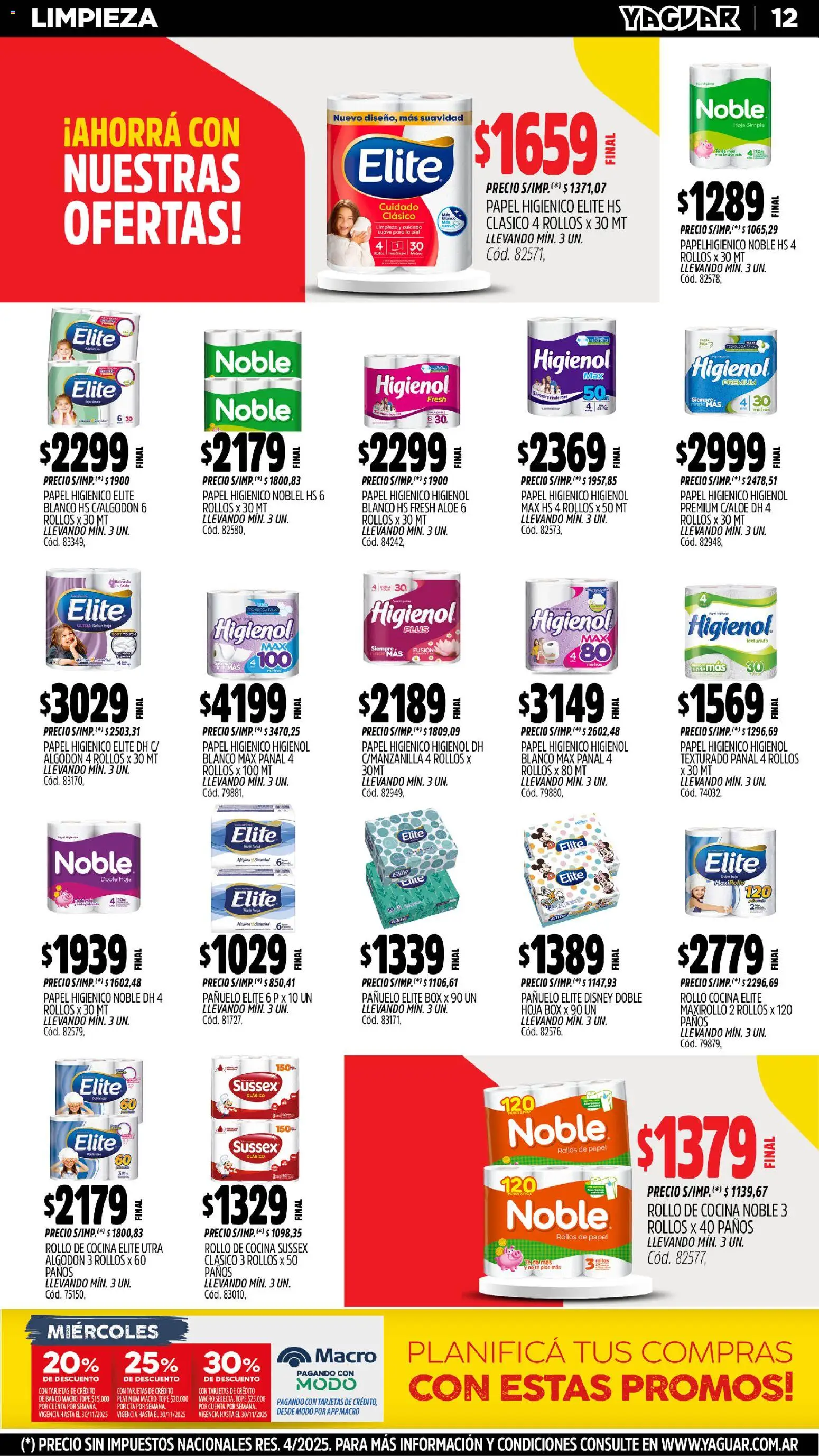 Yaguar - Mar del Plata │ válido desde el 17.11.2025 | Página: 13 | Productos: Algodón, Pañuelo, Cocina, Té