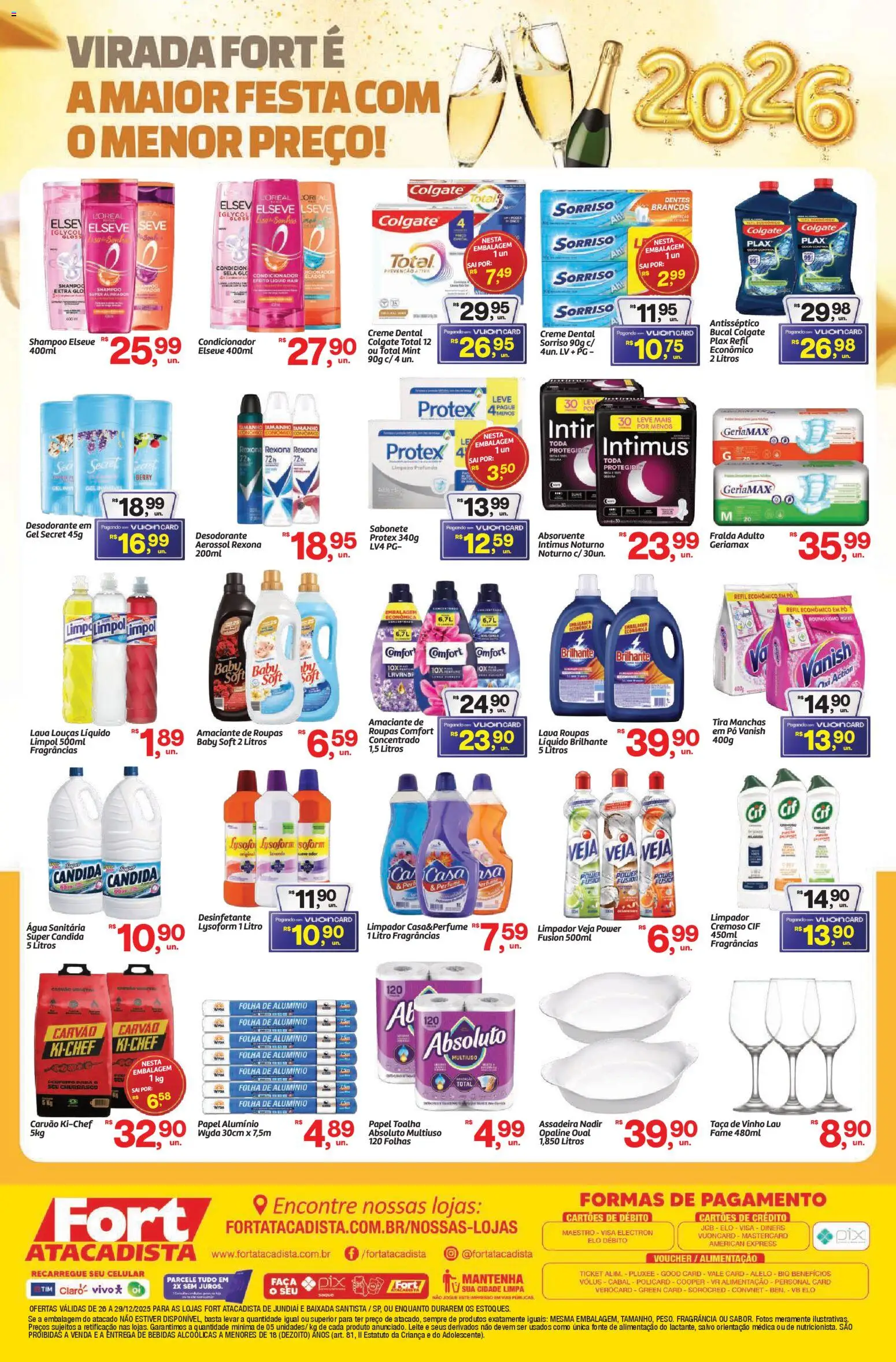 Fort Atacadista Folheto - válido de 26.12.2025 | Página: 4 | Produtos: Shampoo, Fragrância, Saquê, Amaciante