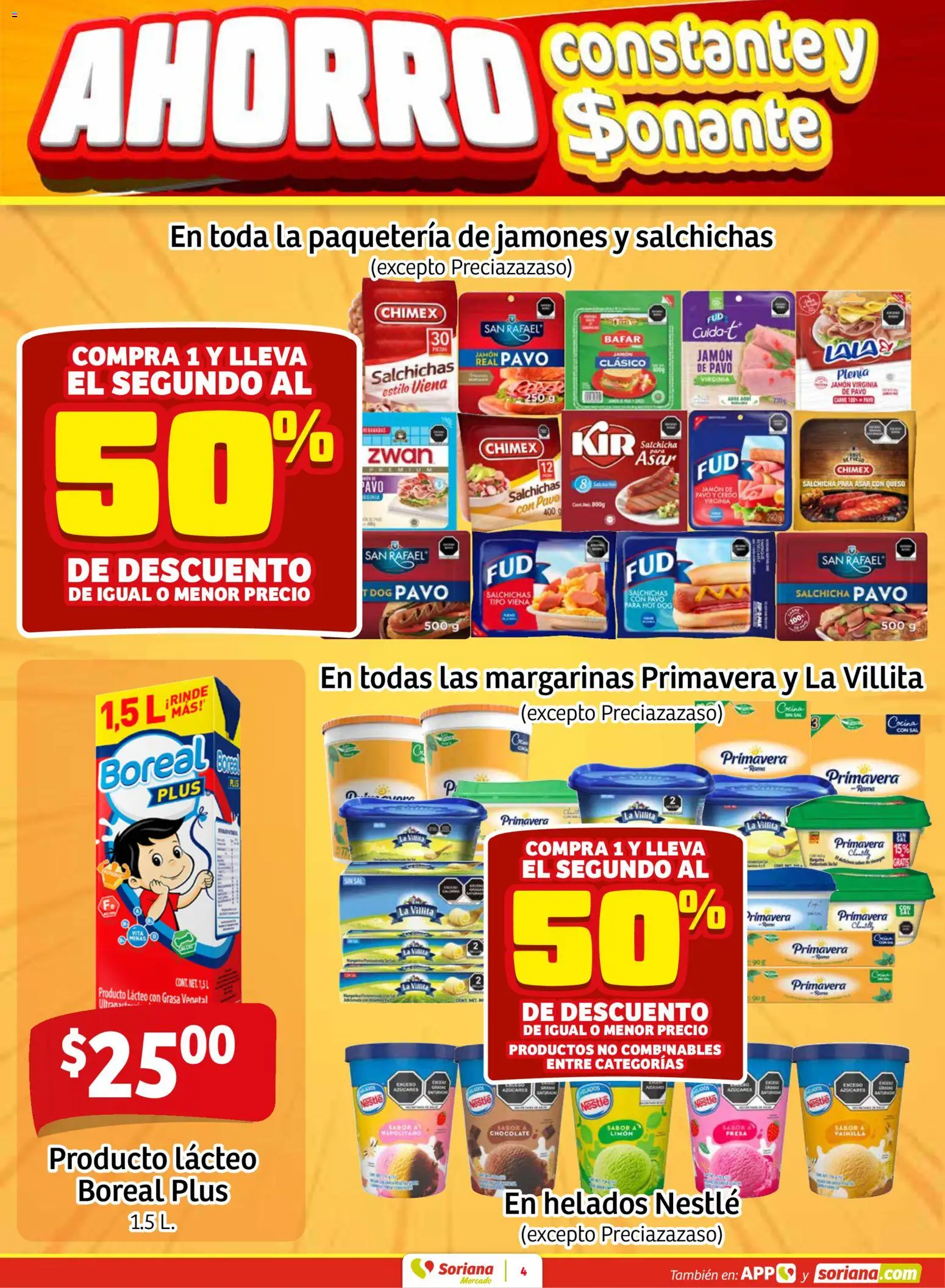 Nuevas ofertas de Soriana válidas en toda la República Mexicana desde el 26.02.2026. ¡Encuentra las mejores ofertas en Soriana - Fin de Semana Mercado: BCS, Son y Sin! | Página: 4 | Productos: Fresa, Queso, Chocolate, Jamón