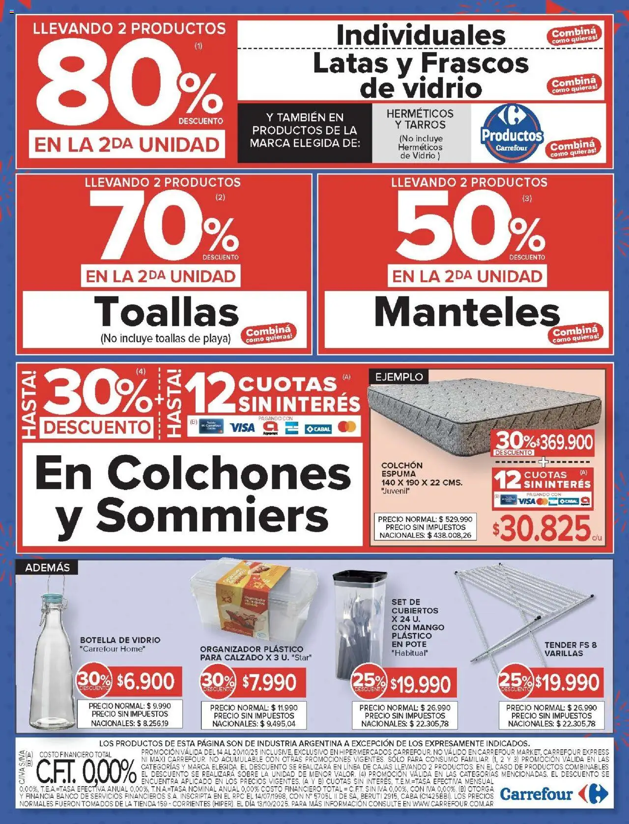 Carrefour ofertas - Catamarca │ válido desde el 14.10.2025 | Página: 23 | Productos: Toallas, Colchón, Sobre, Espuma