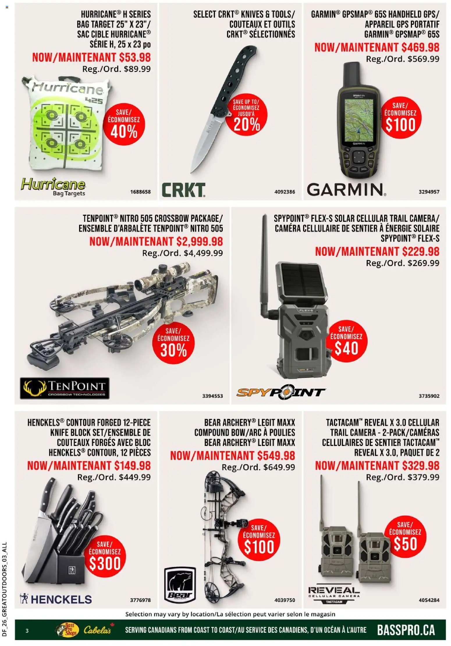 Cabelas flyer valid from 12.03.2026 | Page: 3 | Products: Camera, Bag