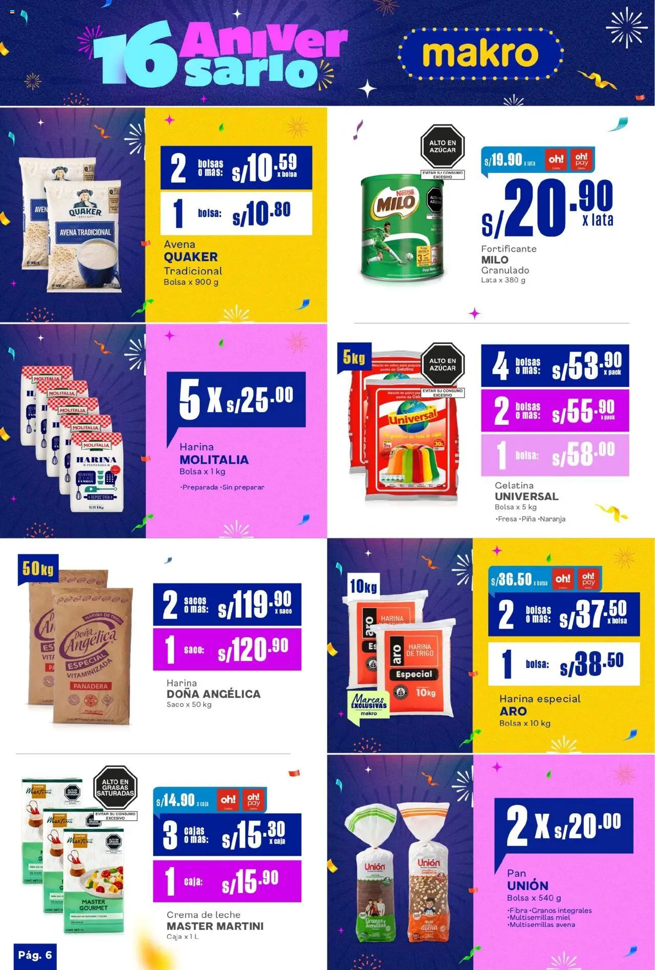 Catálogo Makro válido desde 17.07.2025 | Página: 8 | Productos: Caja, Avena, Saco, Bolsa
